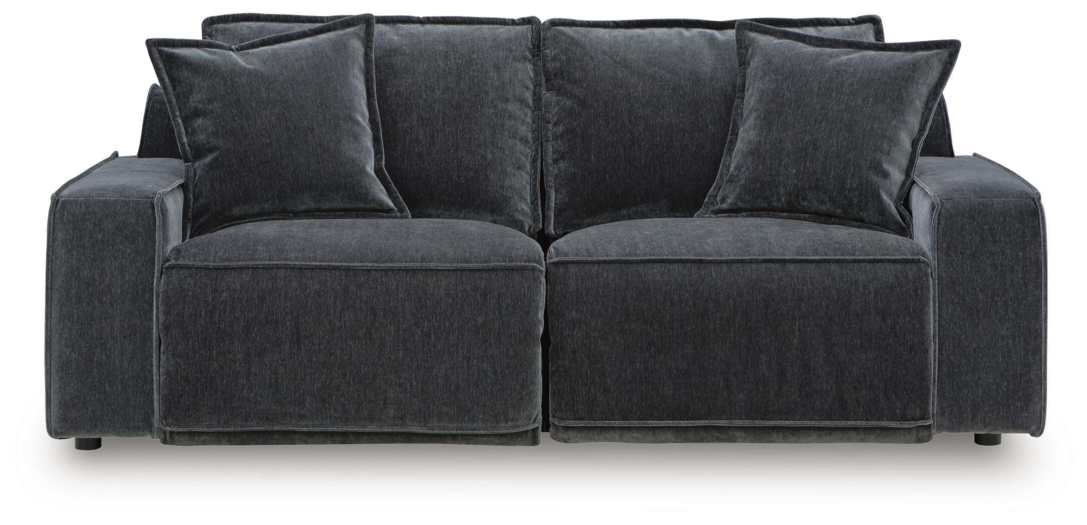 VonKurt Power Leather Reclining Modular Loveseat with Console | Ashley