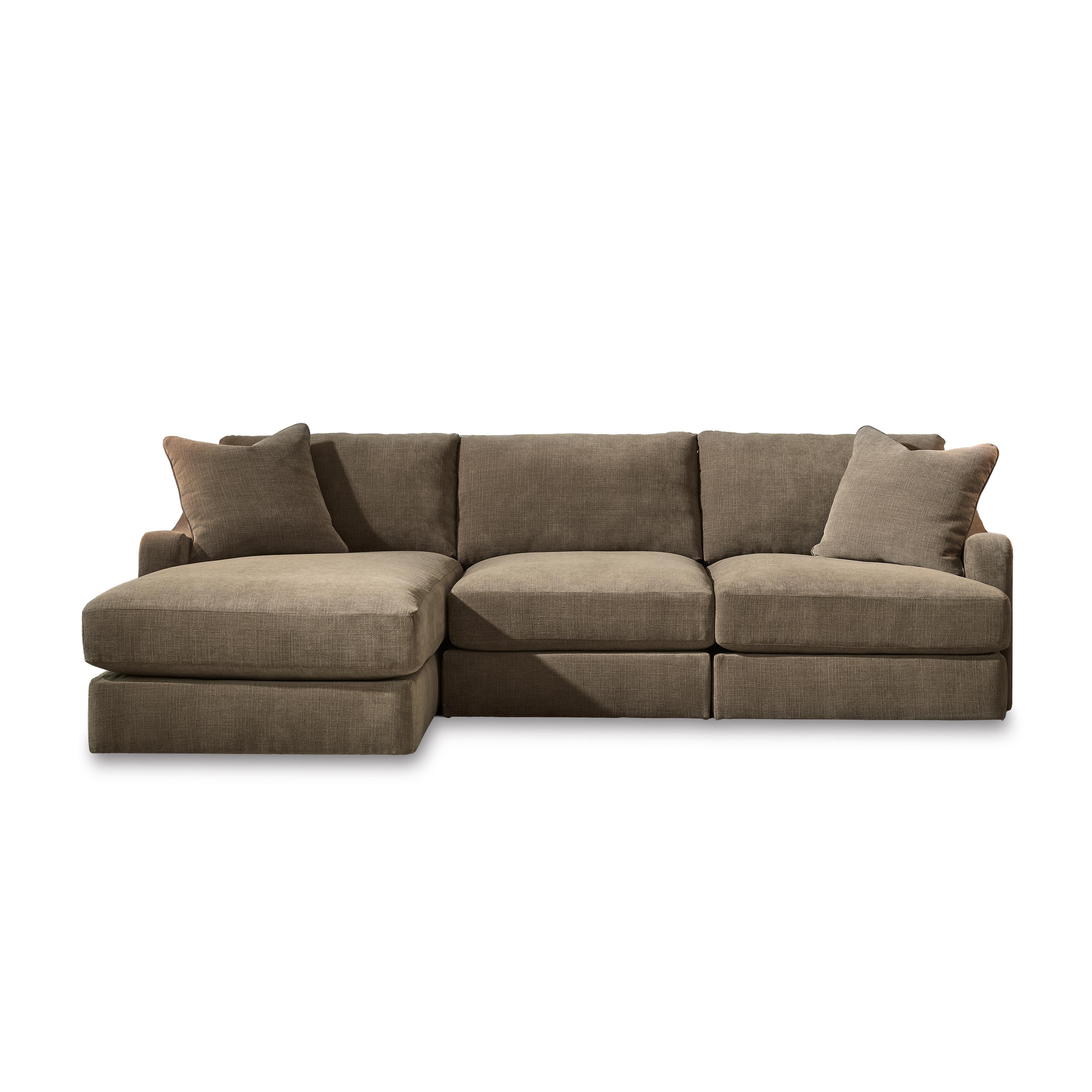 Ella Grove 3-Piece Sectional with Chaise, Coffee, large