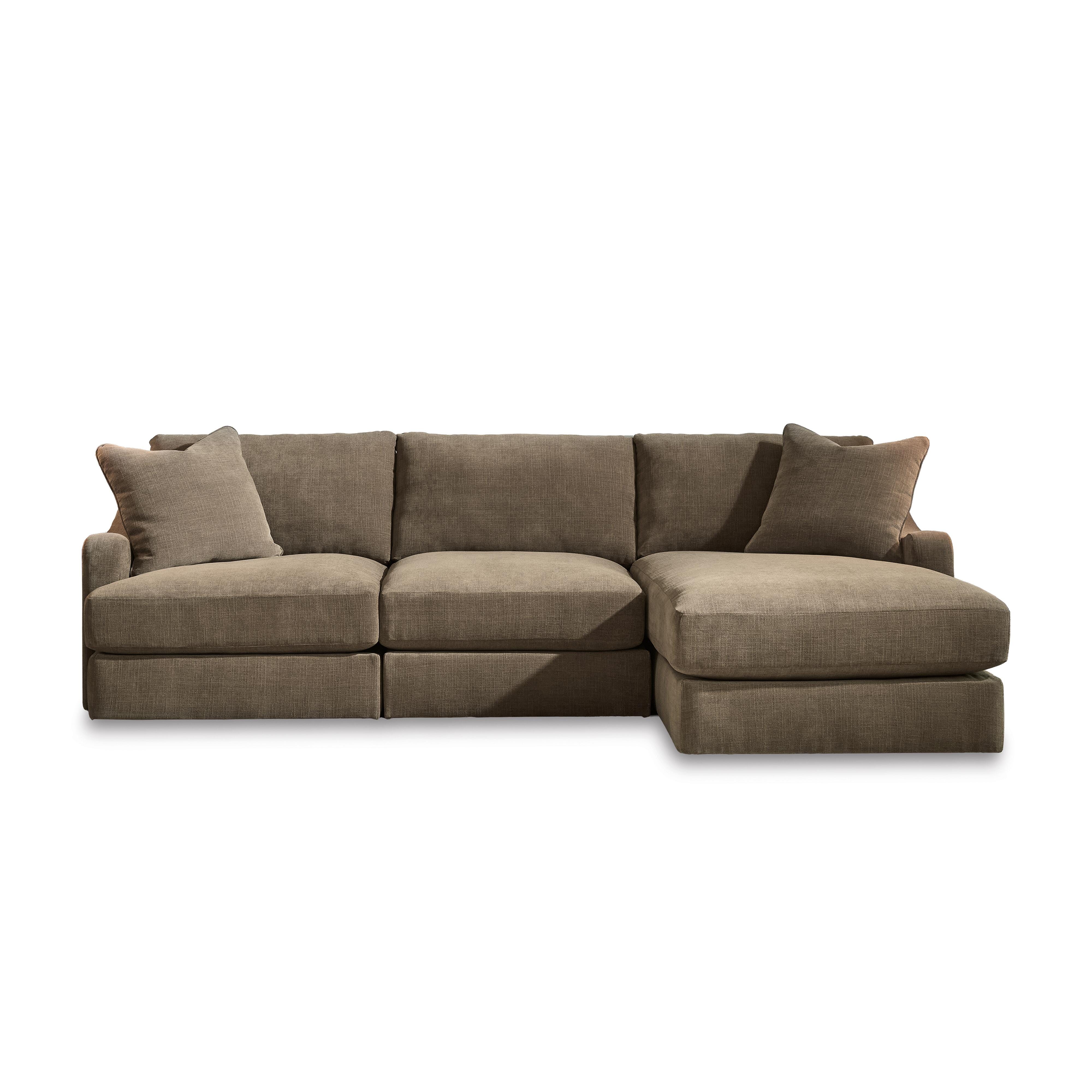 Ella Grove 3-Piece Sectional with Chaise, Coffee, large