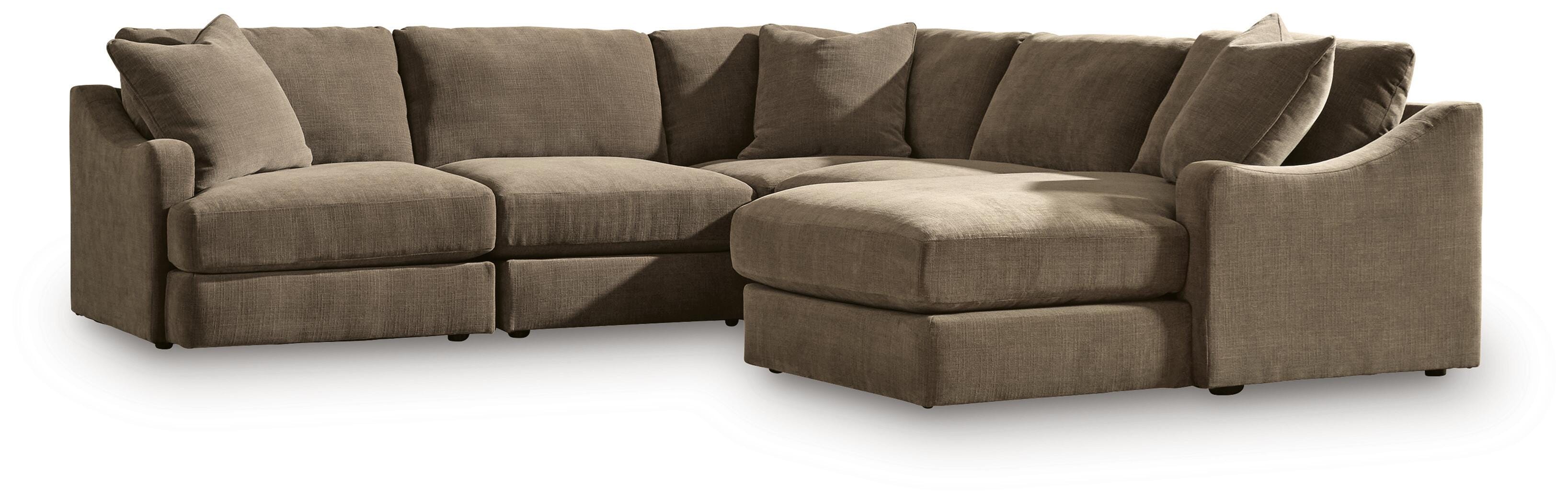 Ella Grove 5-Piece Sectional with Chaise, Coffee, large
