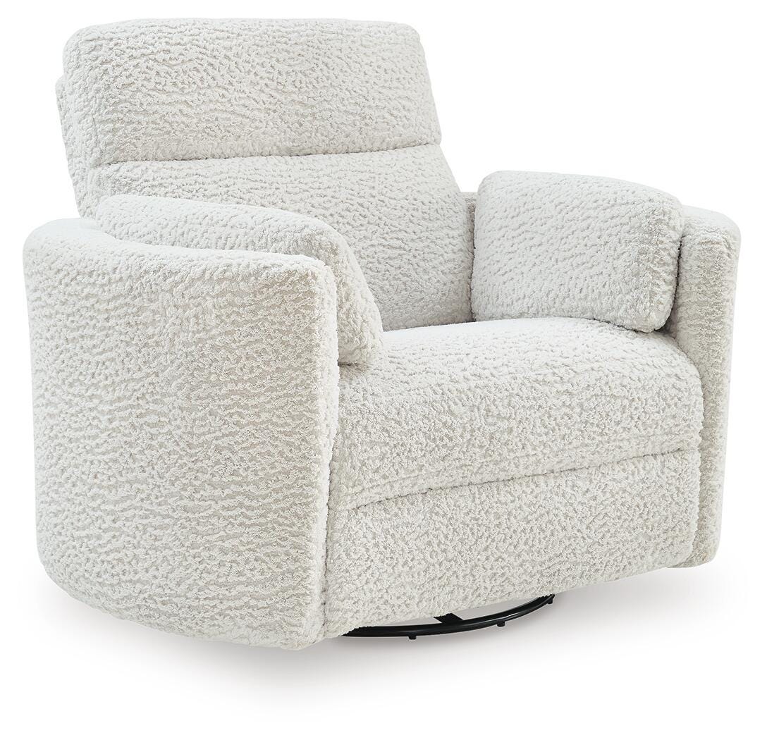 Moonrae Swivel Power Glider Recliner, Silver, large