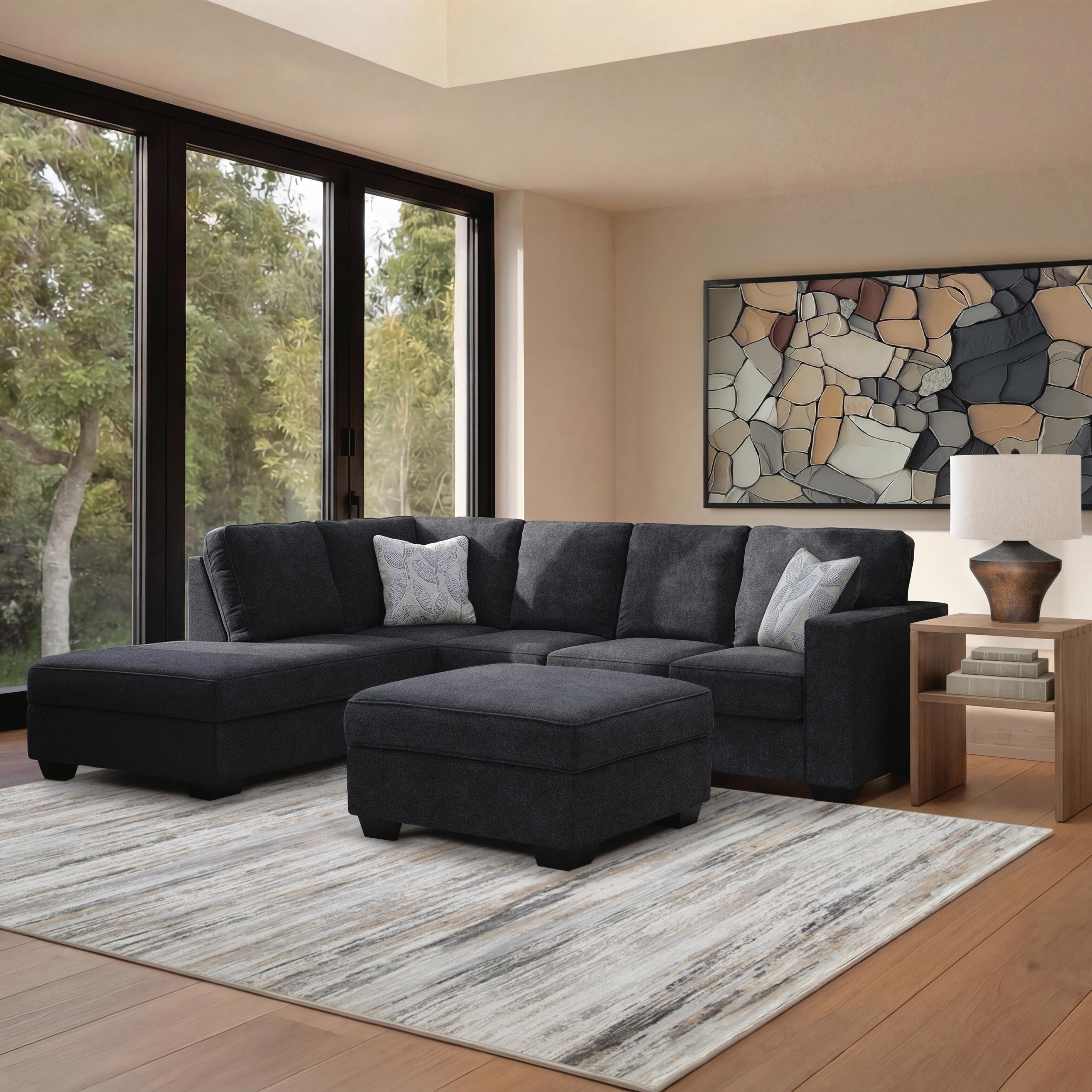 Altari 2-Piece Sleeper Sectional with Ottoman, Slate, rollover