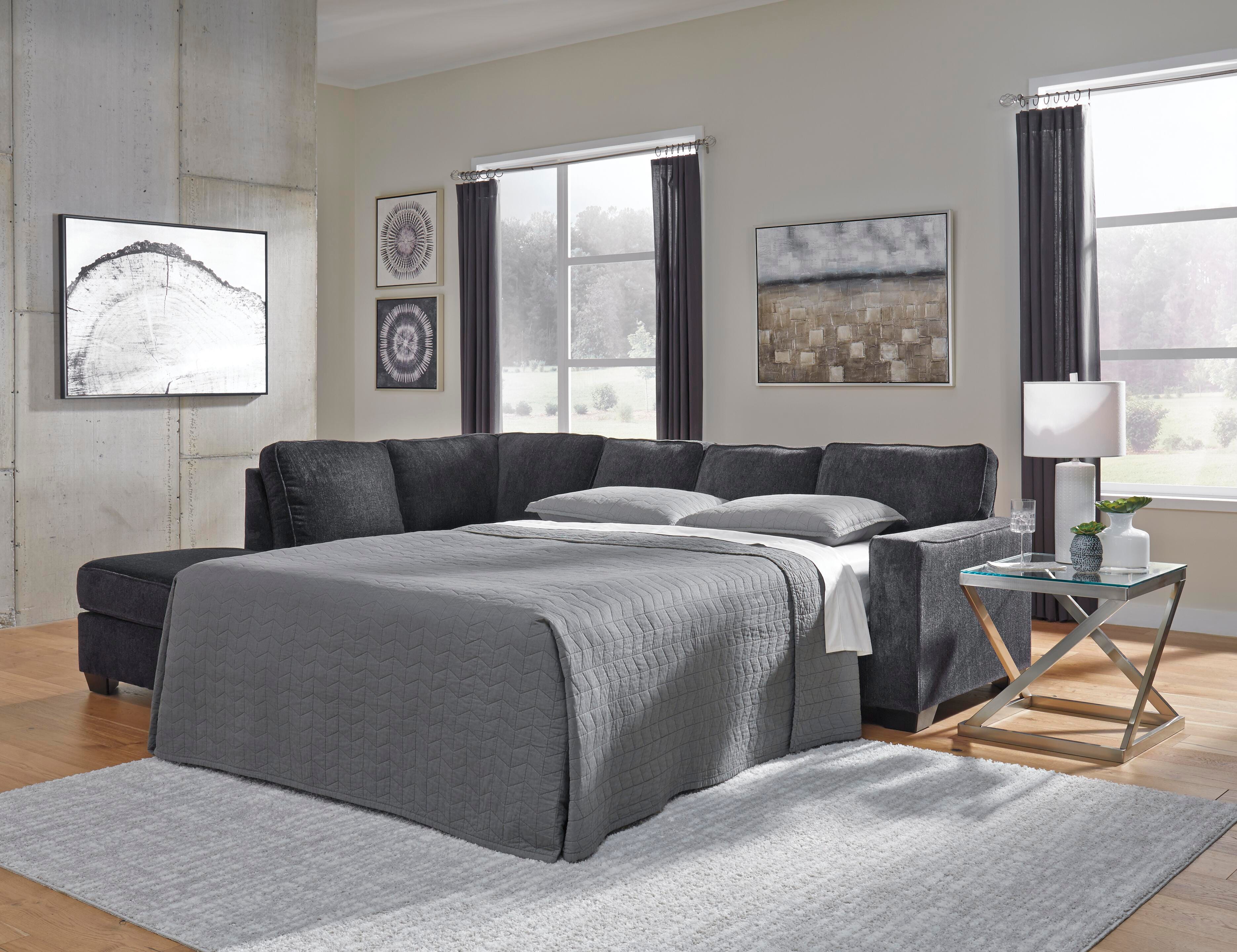 Altari 2-Piece Sleeper Sectional with Ottoman, Slate, large