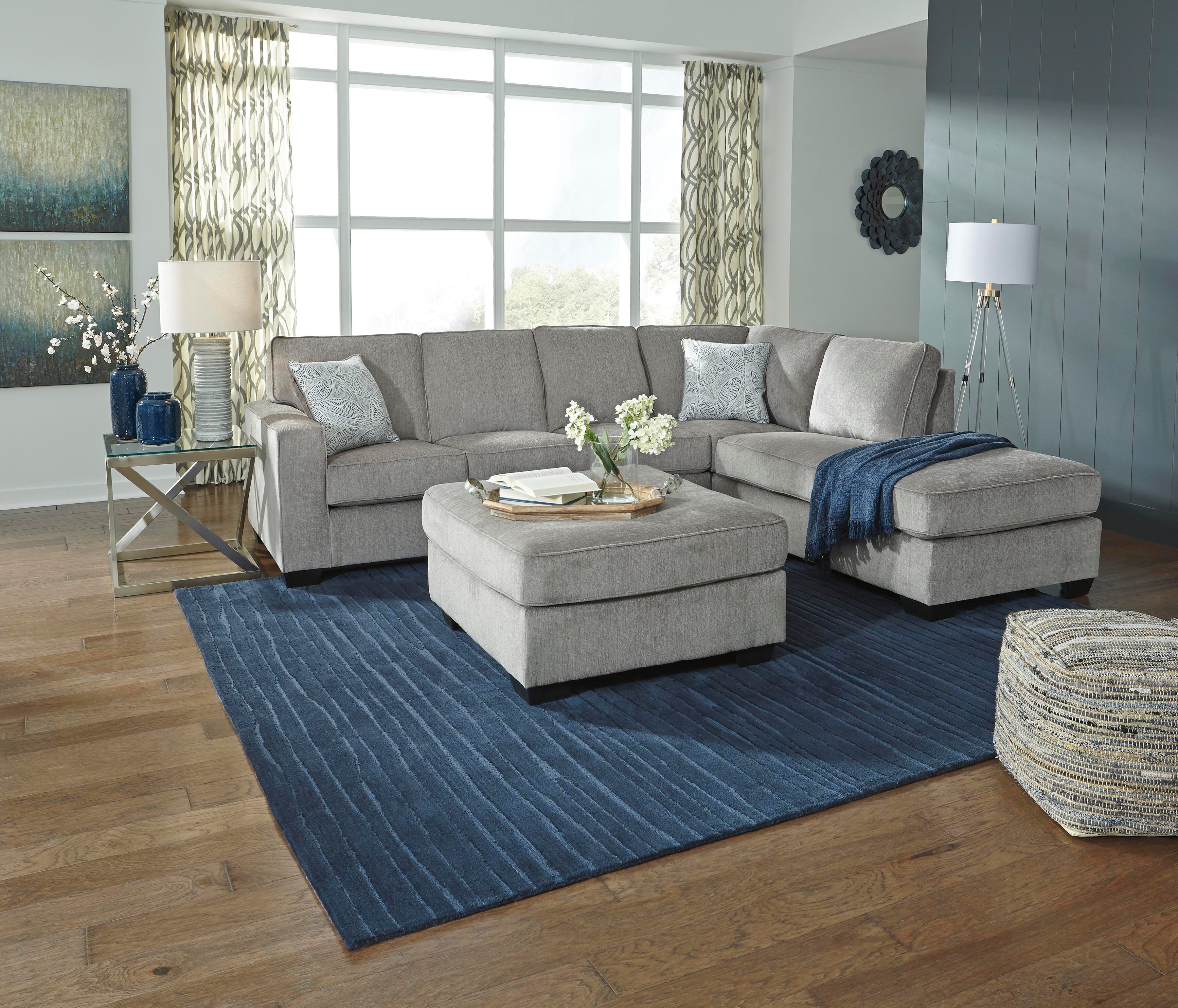 Altari 2-Piece Sectional with Ottoman, Alloy, large