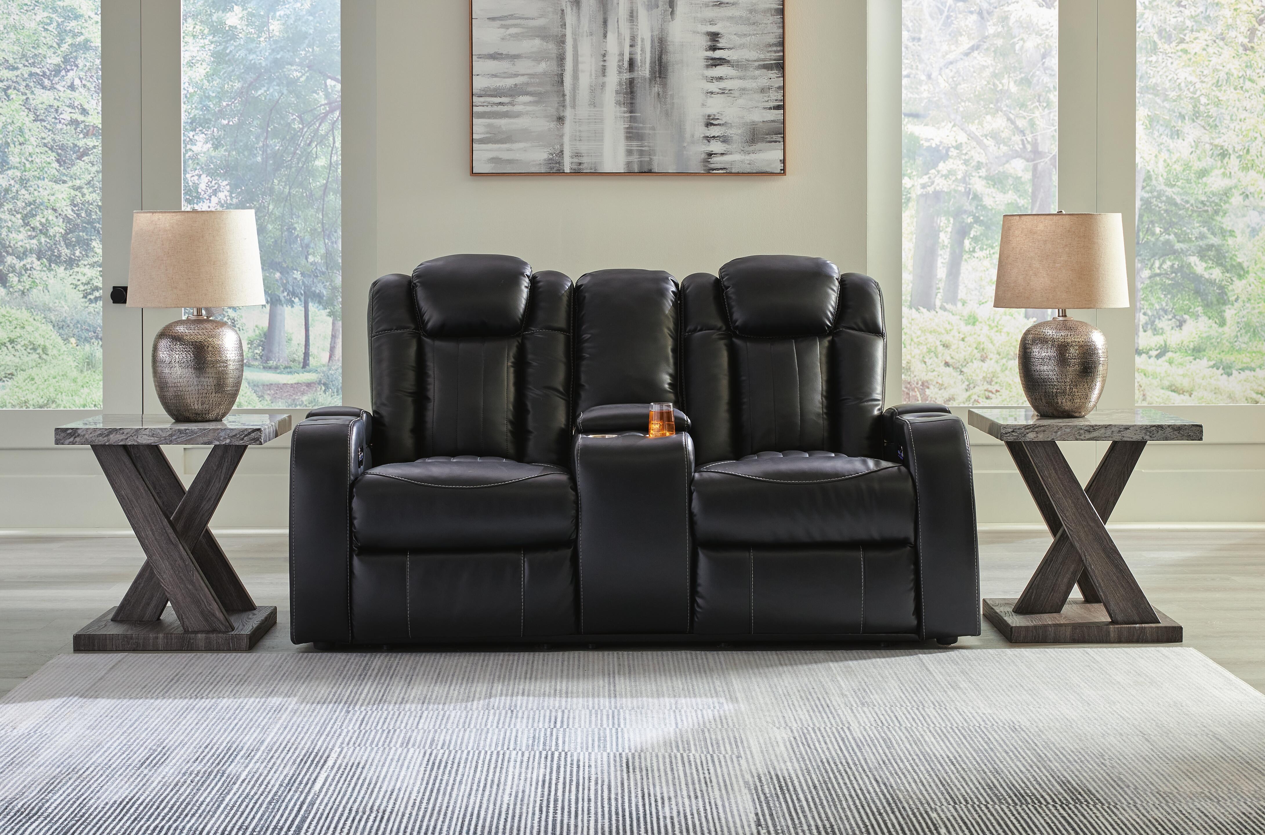 Caveman Den Power Reclining Loveseat with Console - image 1