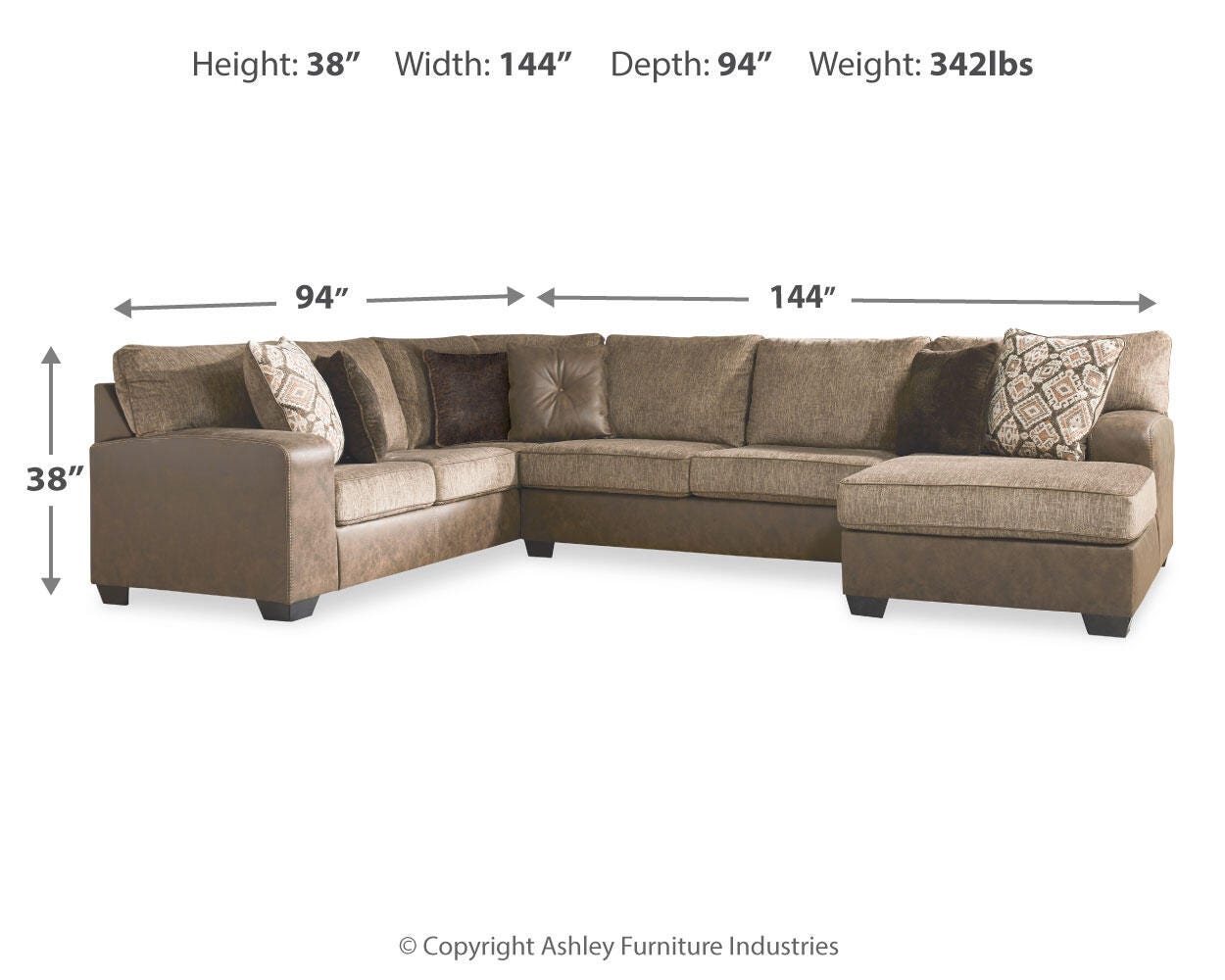 Abalone 3-Piece Sectional with Chaise - image 4