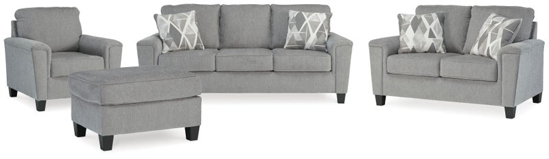 Leeshan Sofa, Loveseat, Chair and Ottoman, Steel