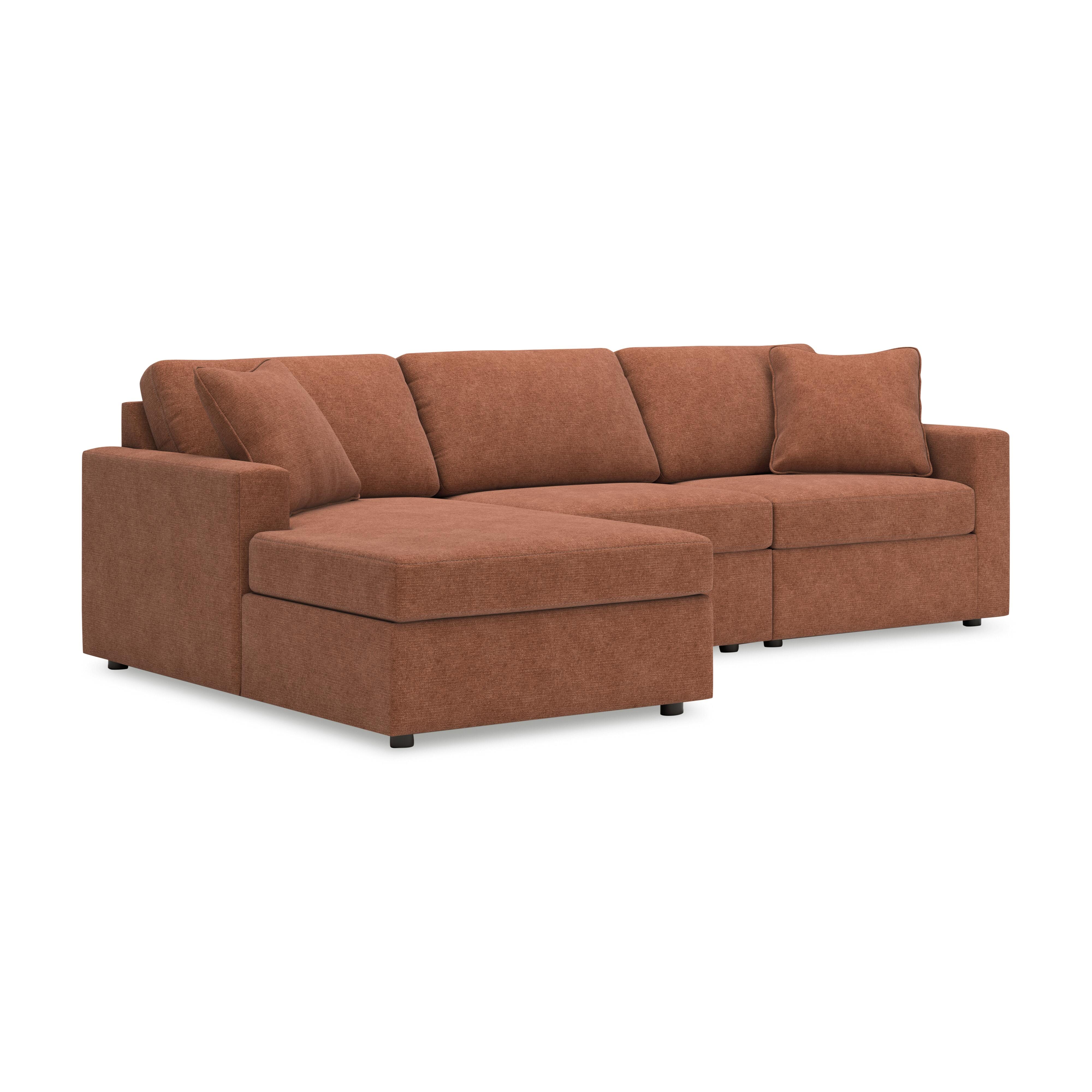 Modmax 3-Piece Sectional with Chaise, Spice, large