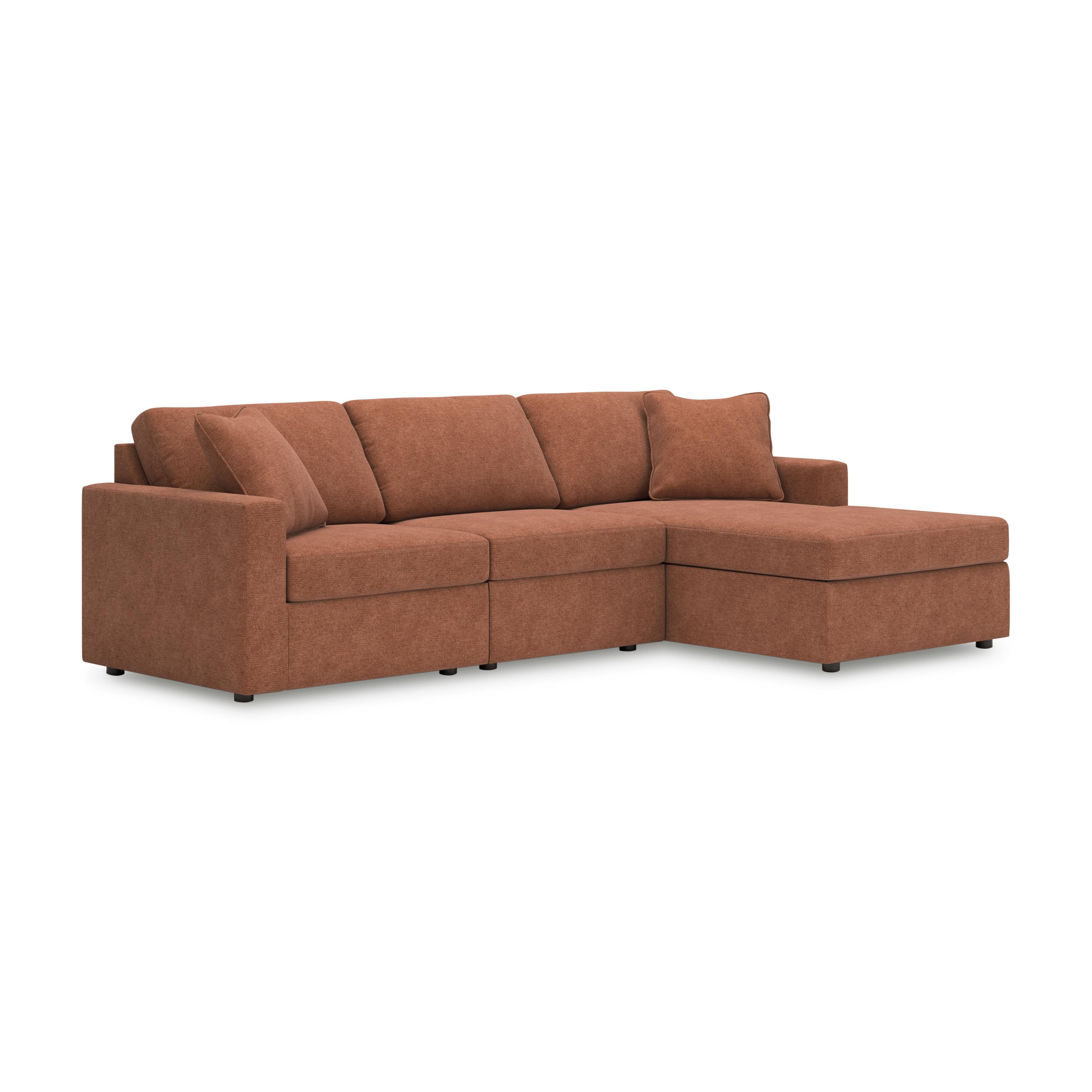 Modmax 3-Piece Sectional with Chaise, Spice, large