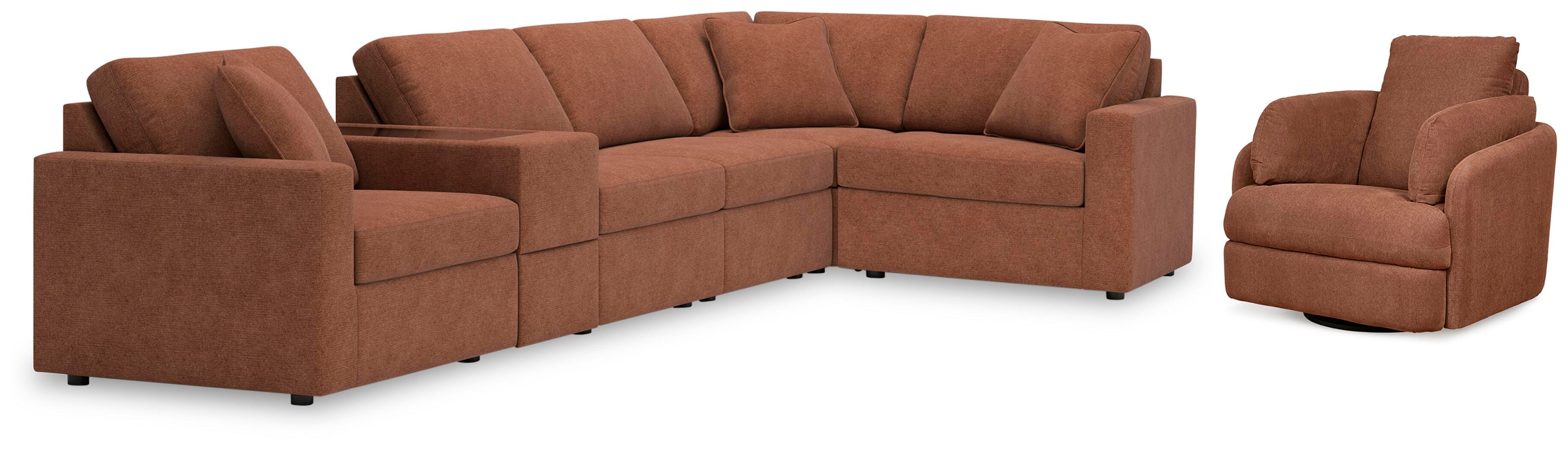 Modmax 6-Piece Sectional and Swivel Glider Recliner - image 1