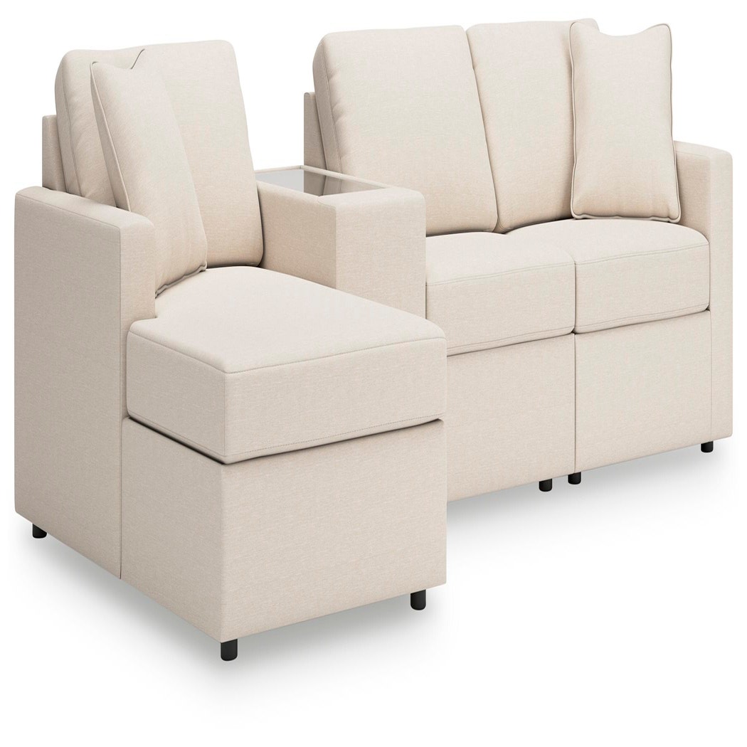 Ashley Modmax 4-Piece Modular Sectional with Chaise and Storage Console, Oyster