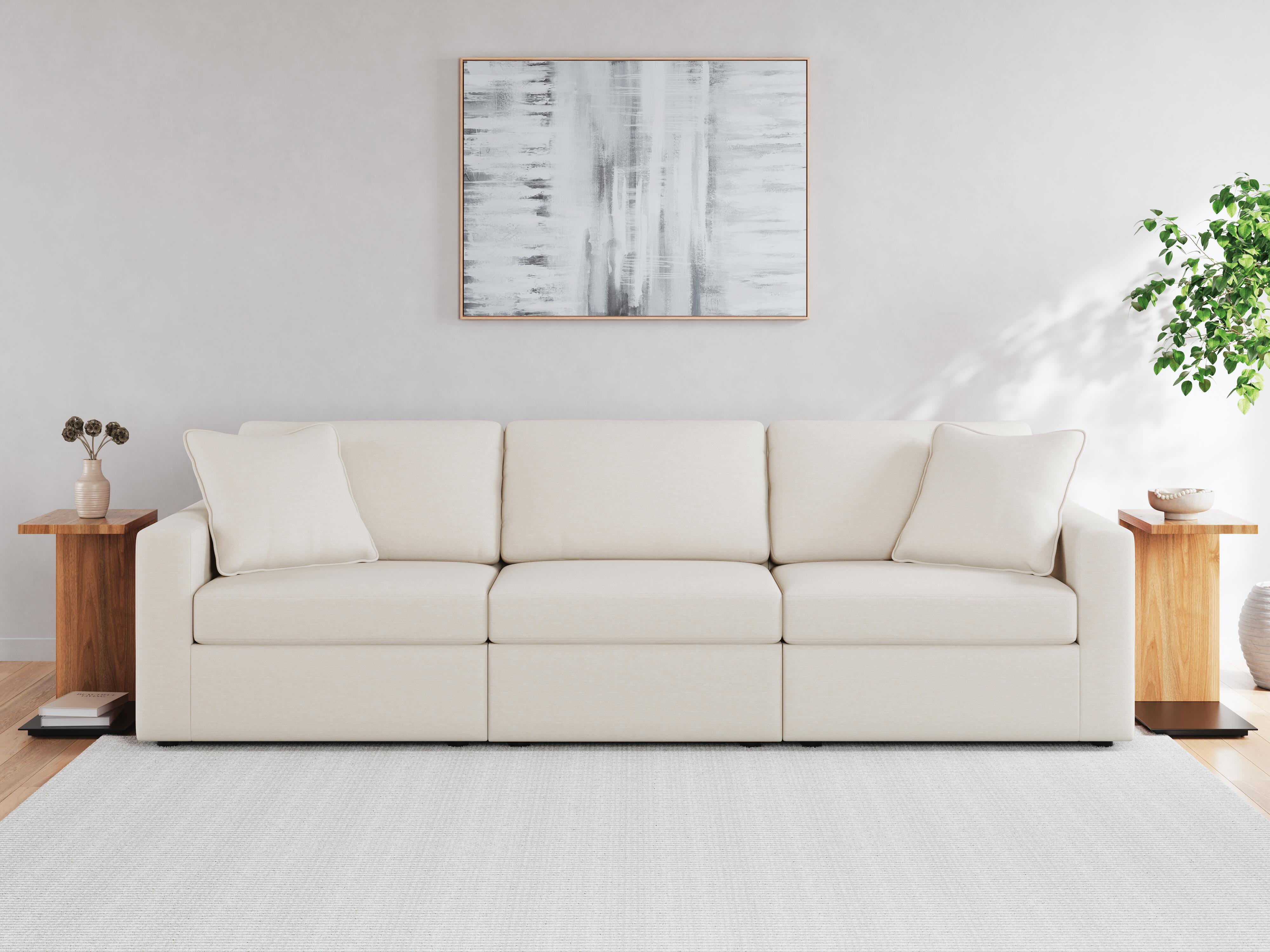 ノワール　エンパシー　マットクリーム Modmax 3-Piece Modular Next-Gen Nuvella™ Performance Fabric Sofa