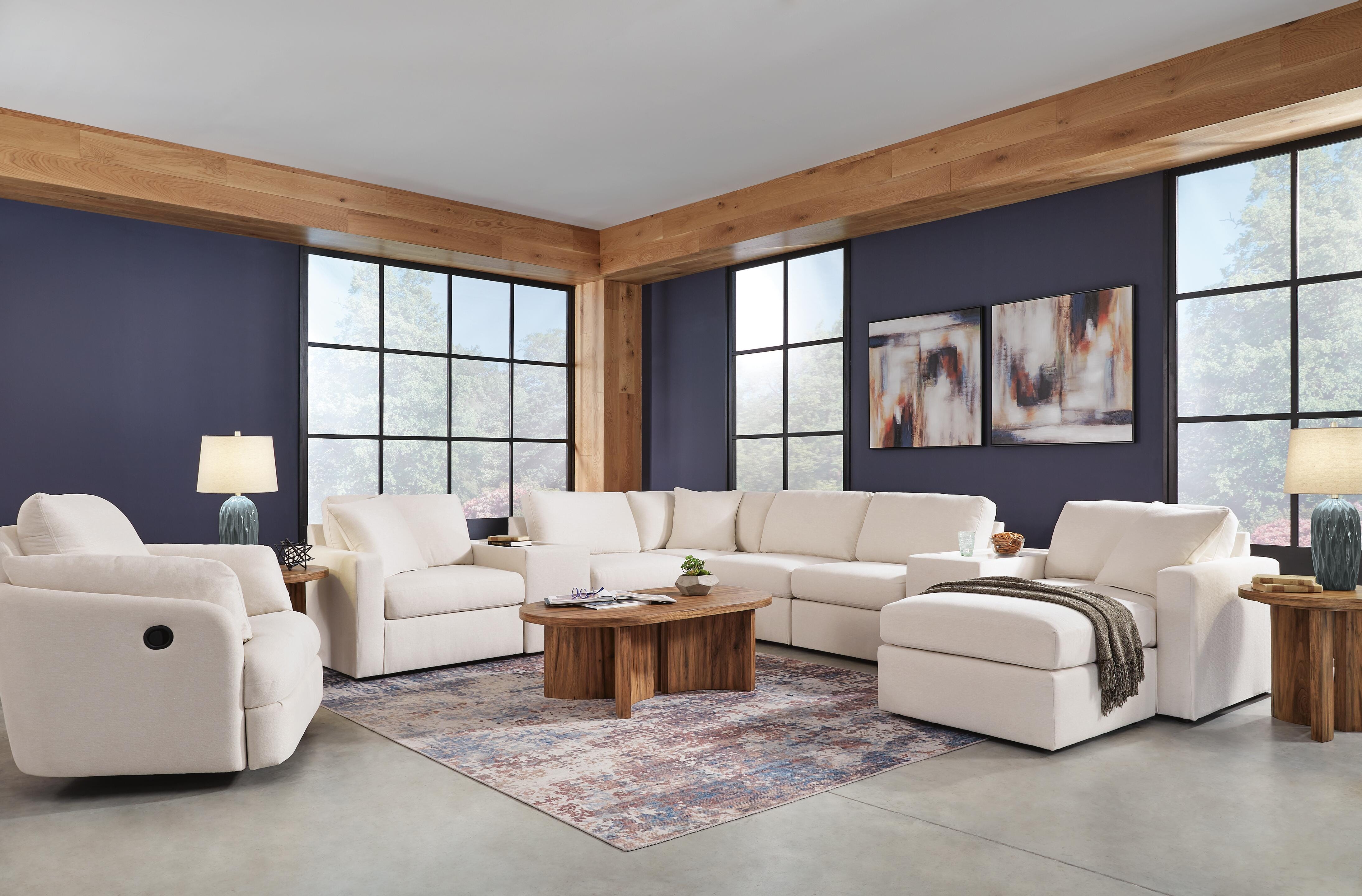Modmax 6-Piece Sectional and Swivel Glider Recliner - image 26