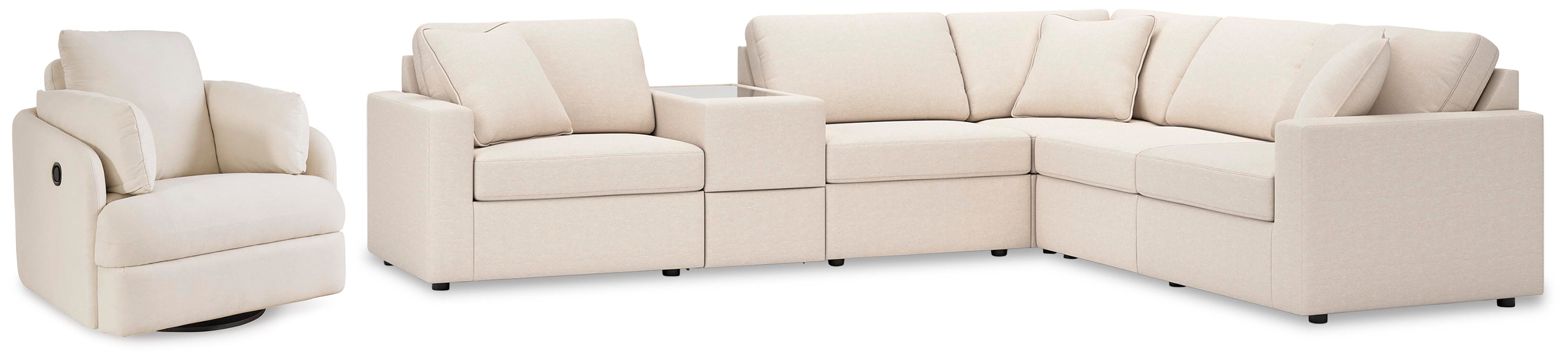 Modmax 6-Piece Sectional and Swivel Glider Recliner - image 1