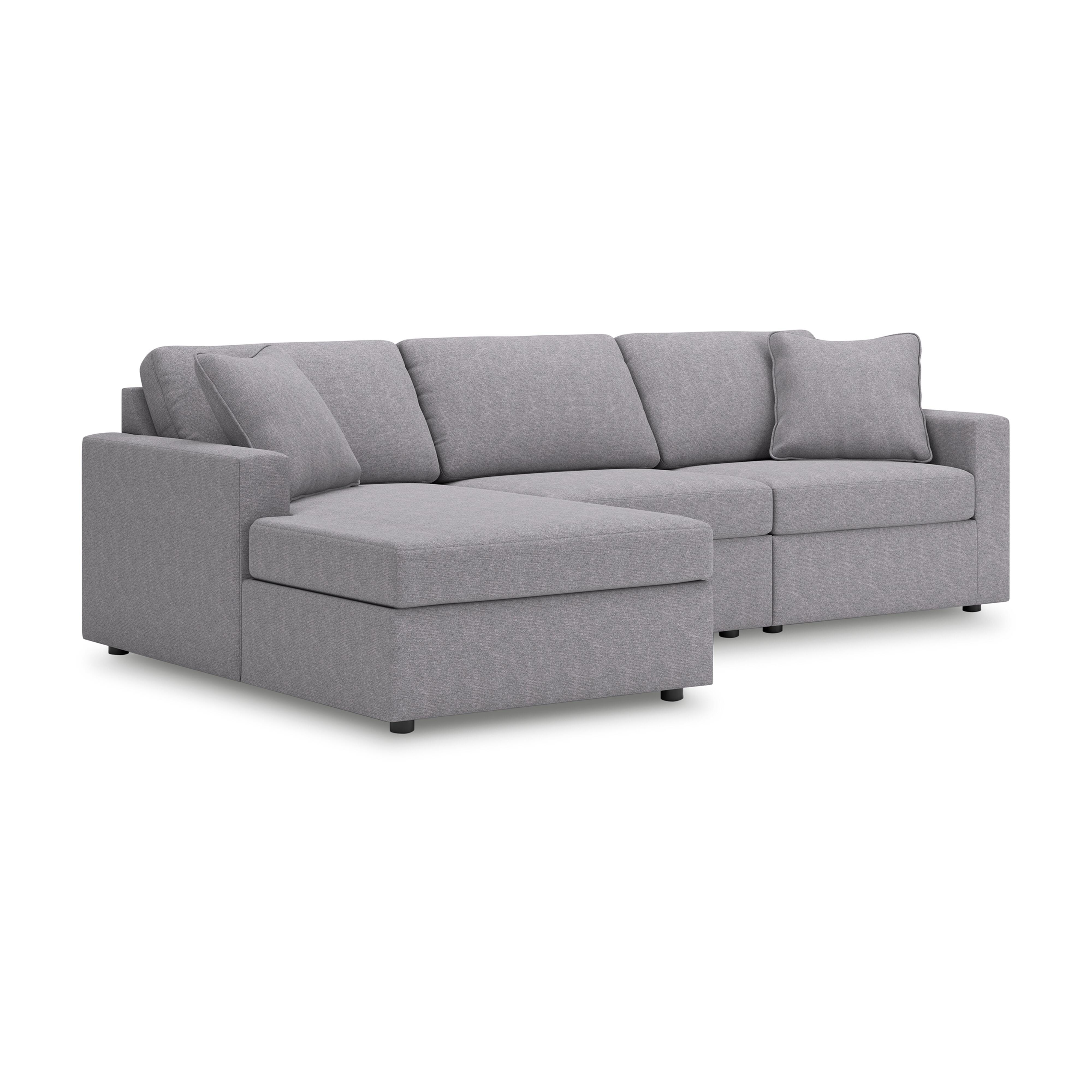 Modmax 3-Piece Sectional with Chaise, Granite, large