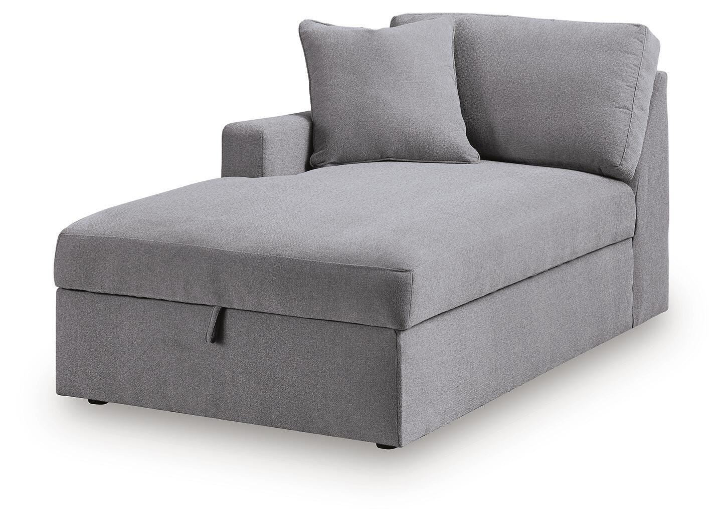 Modmax 5-Piece Double Storage Chaise Sectional with Audio Consoles, Granite, large