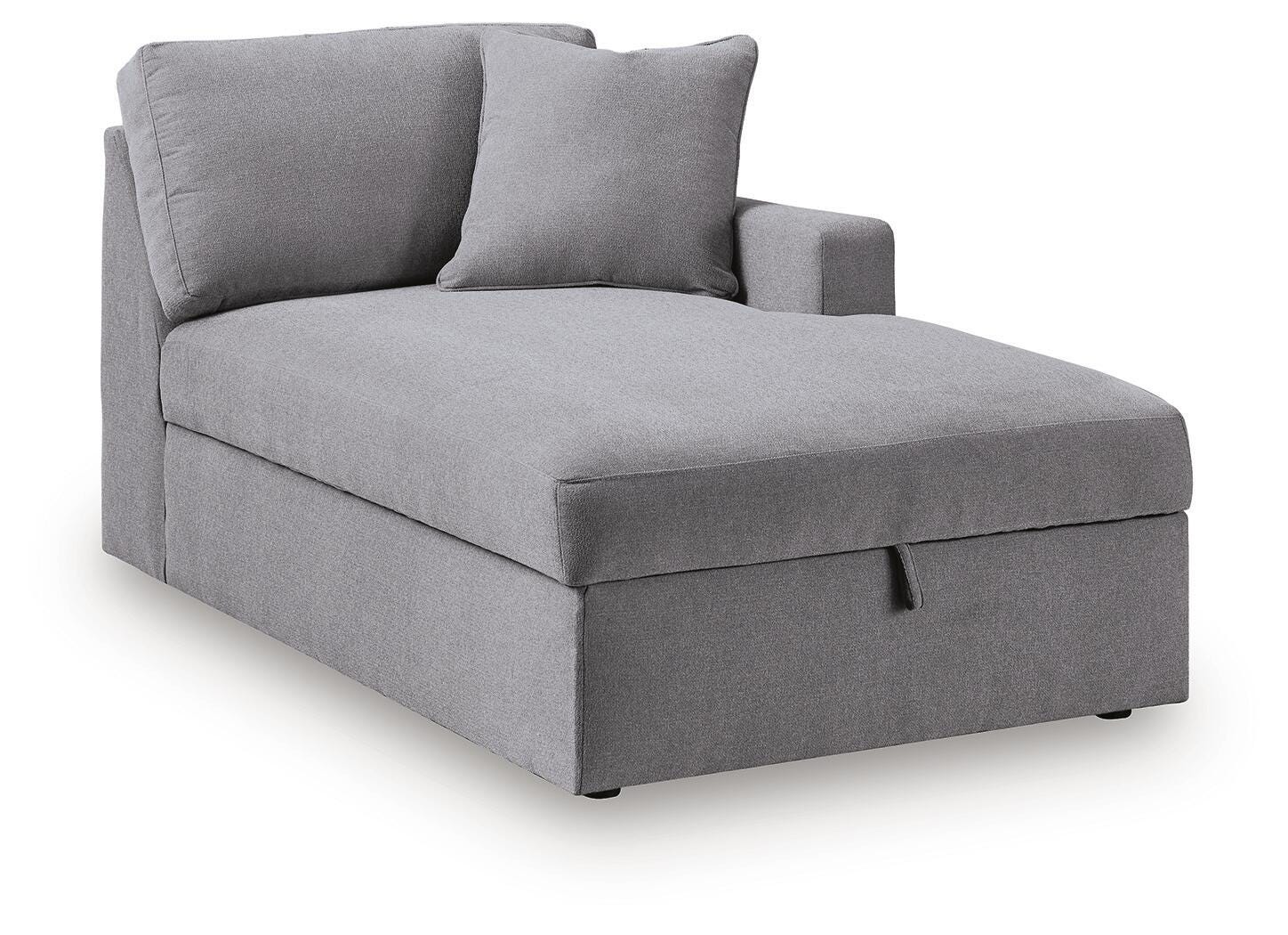 Modmax 3-Piece Sectional Sofa Storage Chaise, Granite, large