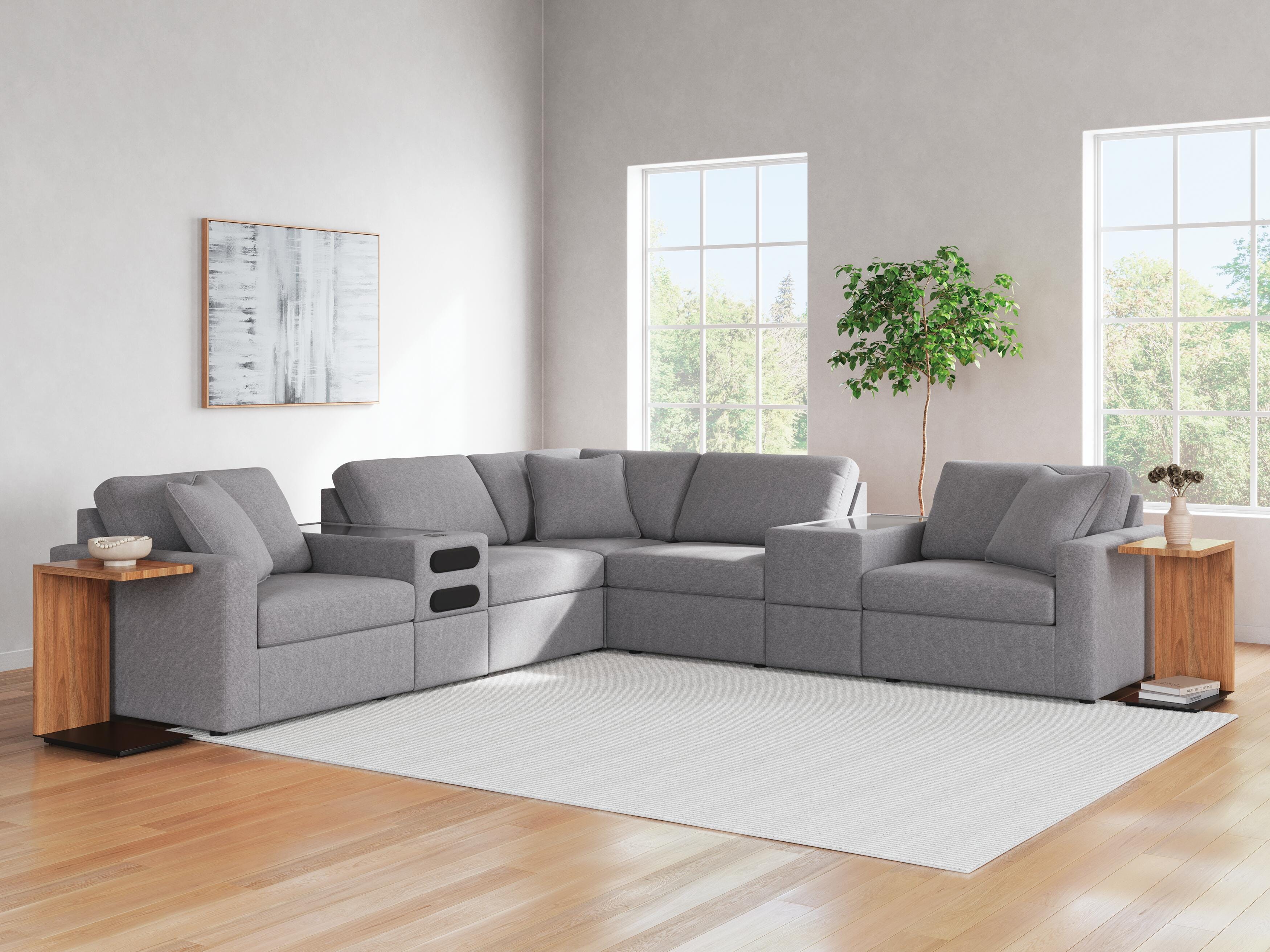 Modmax 7-Piece Balanced Sectional with Audio and Storage Consoles - image 2