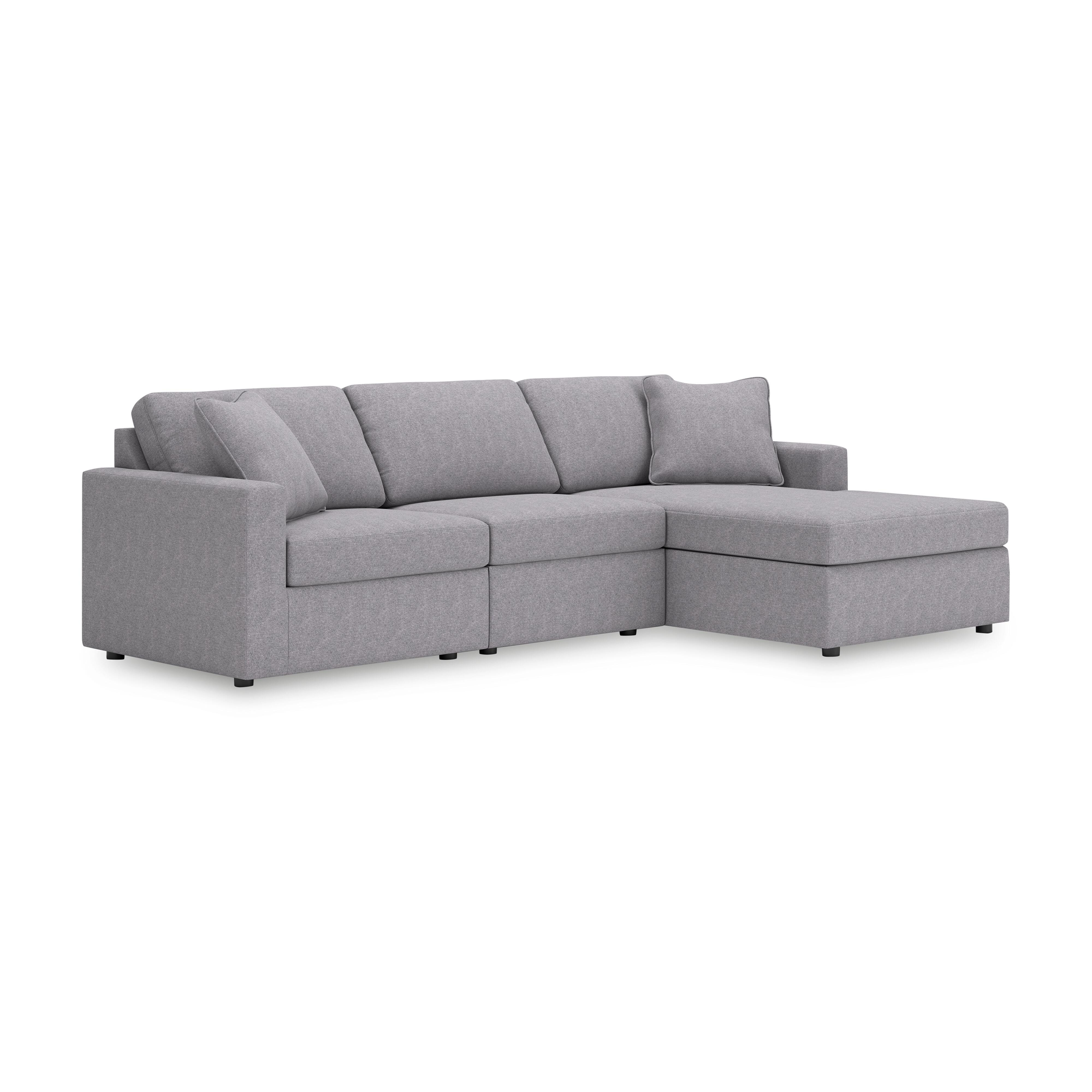 Modmax 3-Piece Sectional with Chaise, Granite, large