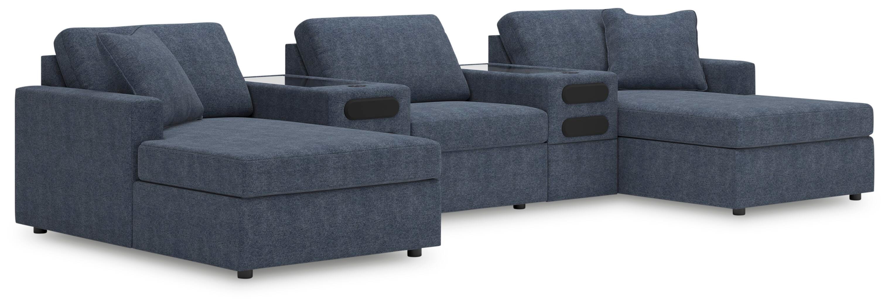 Modmax 5-Piece Double Chaise with Audio Consoles, Ink, large