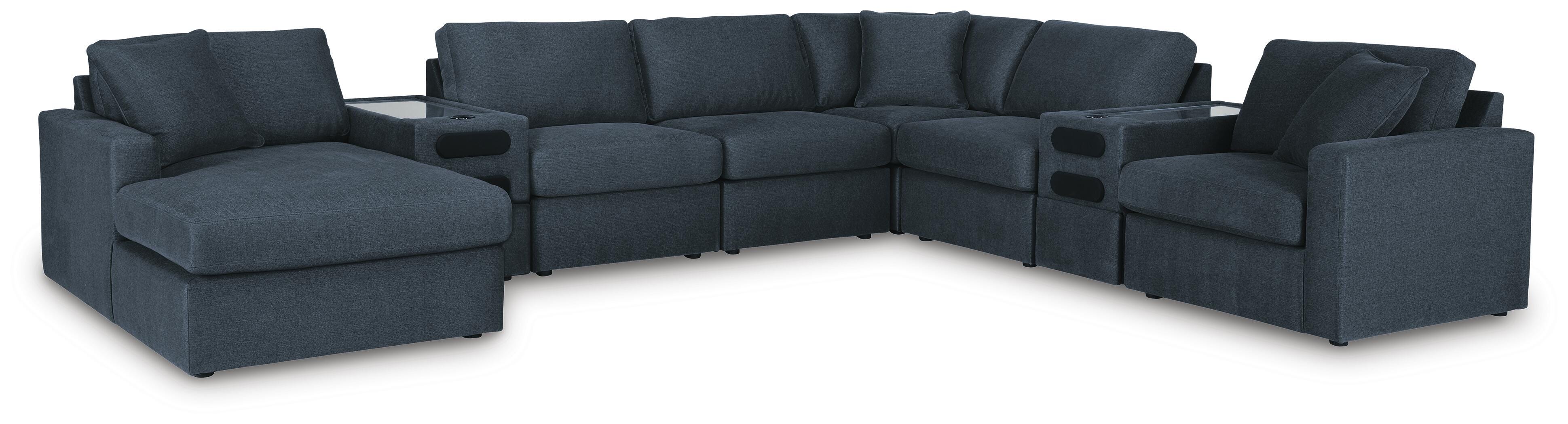 Modmax 8-Piece Sectional with Storage Chaise and Audio Consoles, Ink, large