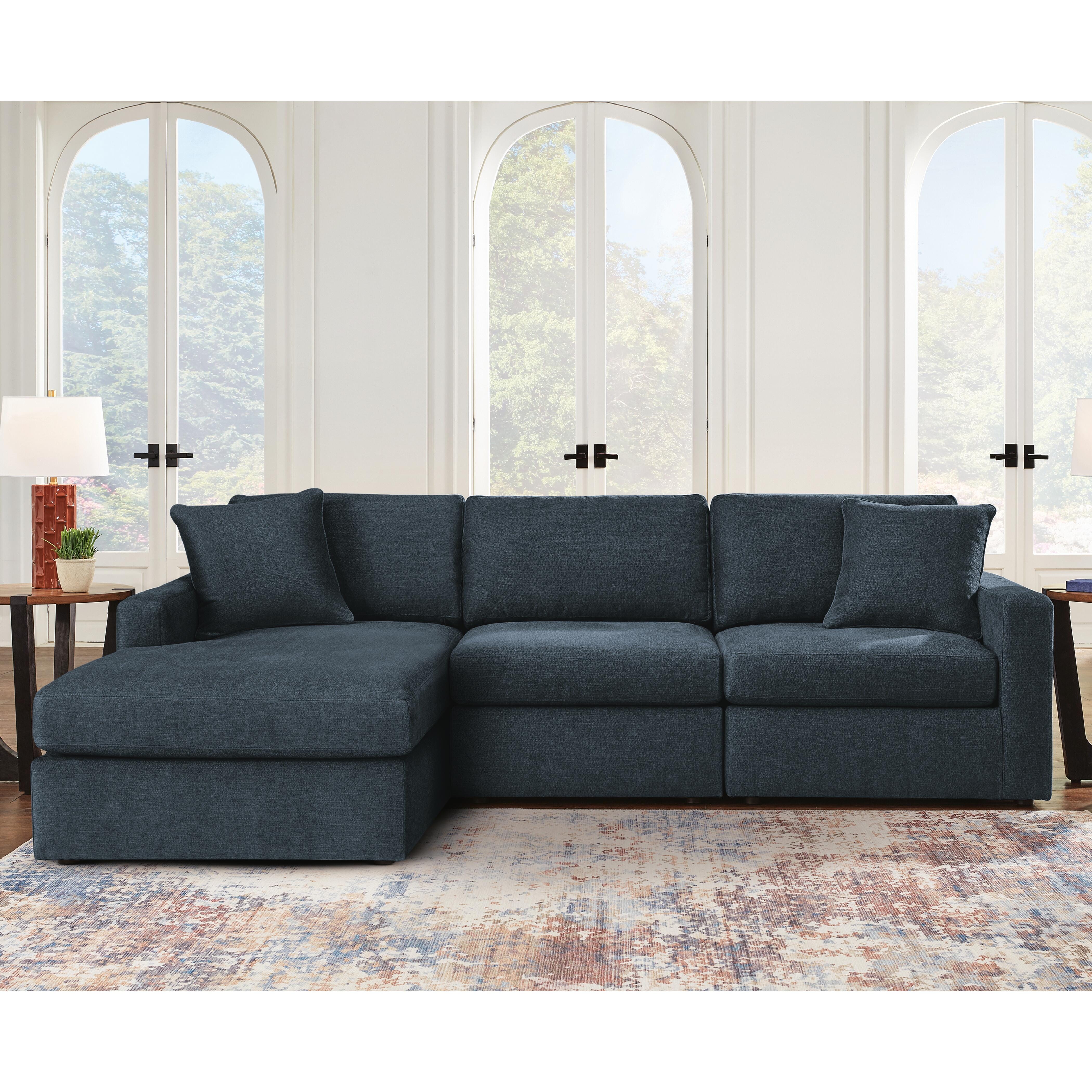 Modmax 3-Piece Sectional with Chaise, Ink, large