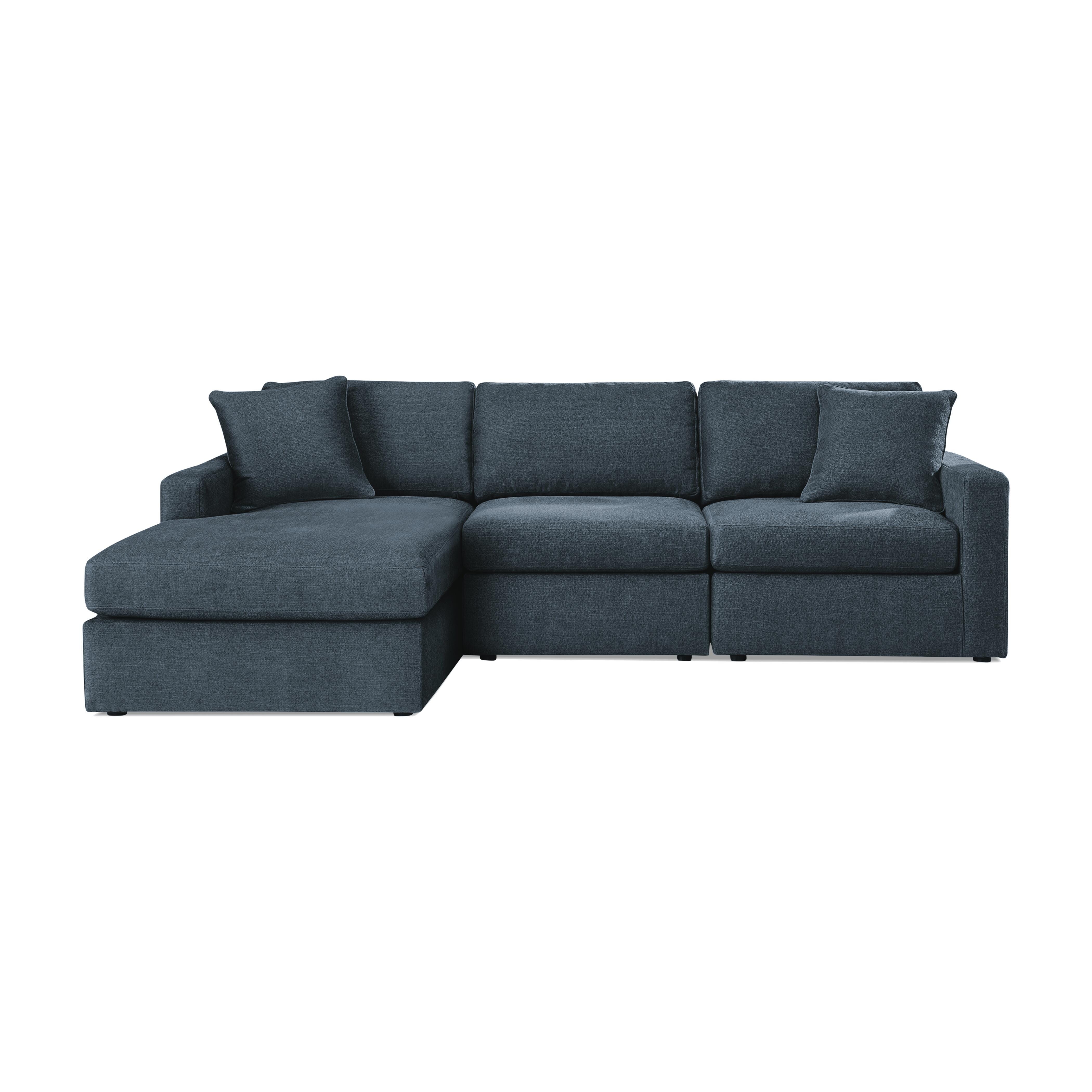 Modmax 3-Piece Sectional with Chaise, Ink, large