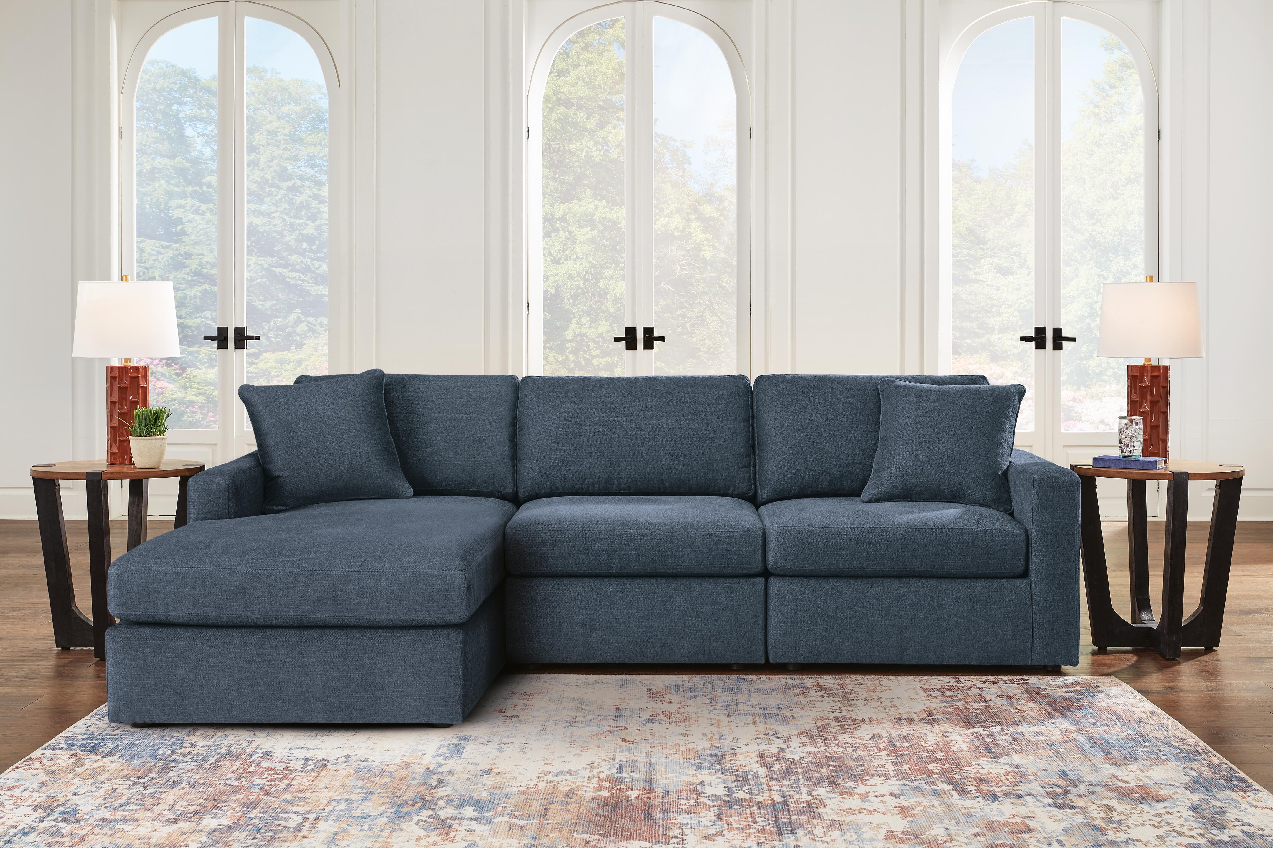 Modmax 3-Piece Sectional with Chaise, Ink, rollover