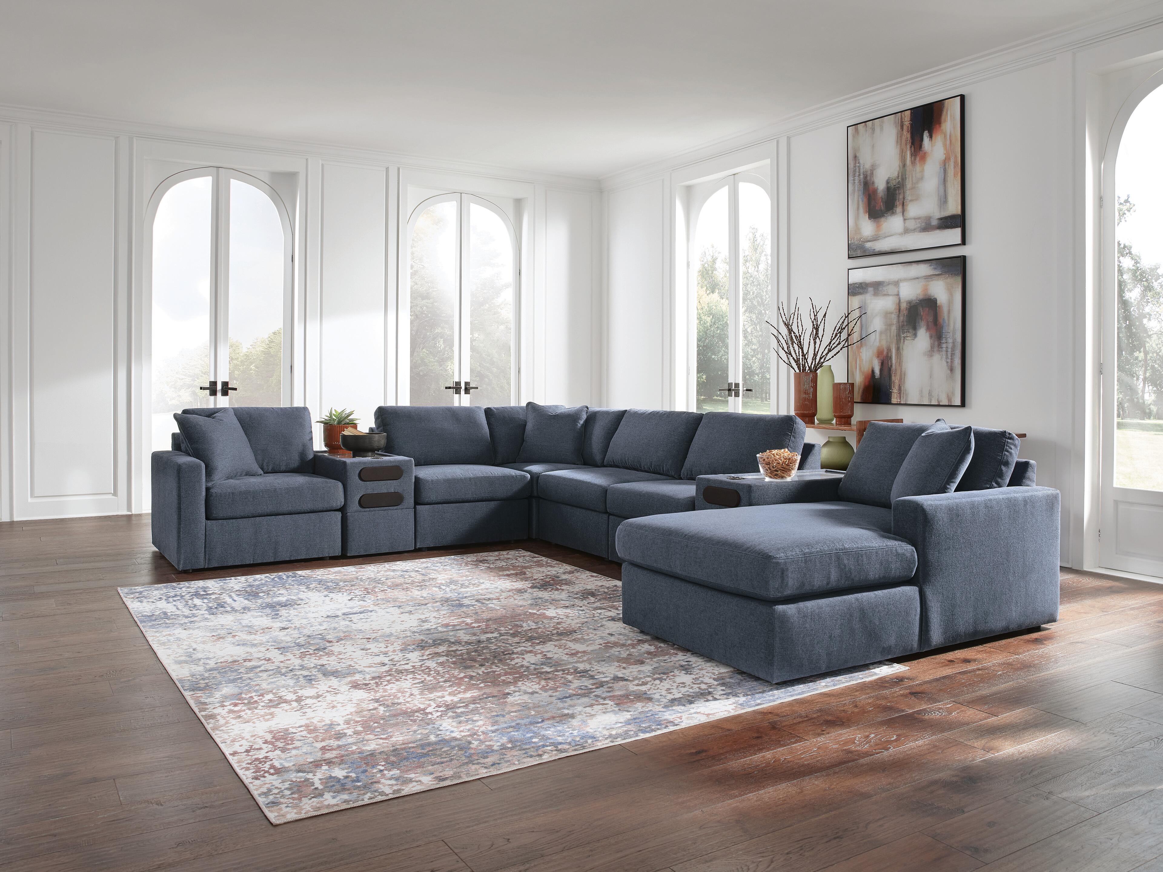 Modmax 8-Piece Sectional with Storage Chaise and Audio Consoles, Ink, large