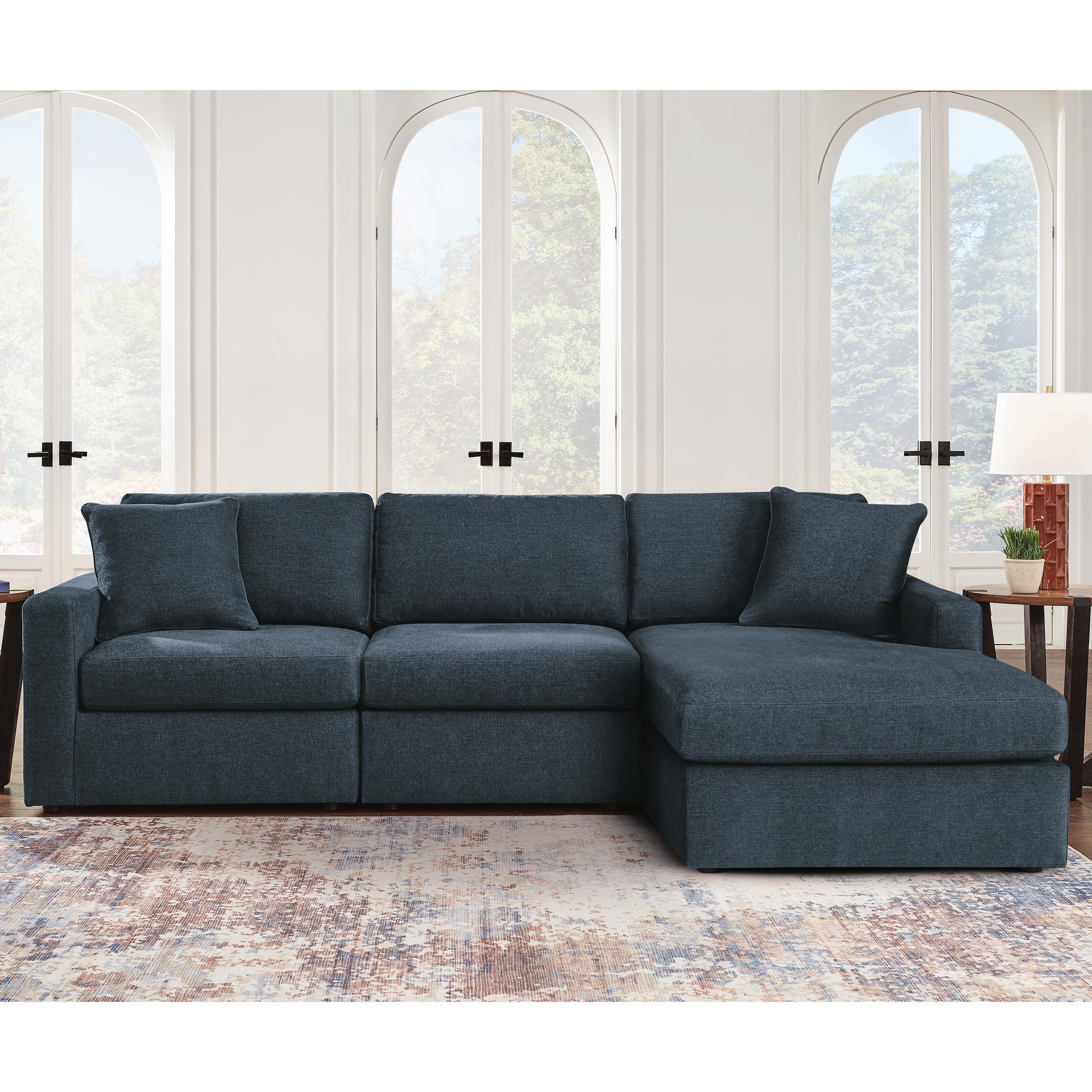 Modmax 3-Piece Sectional with Chaise, Ink, large