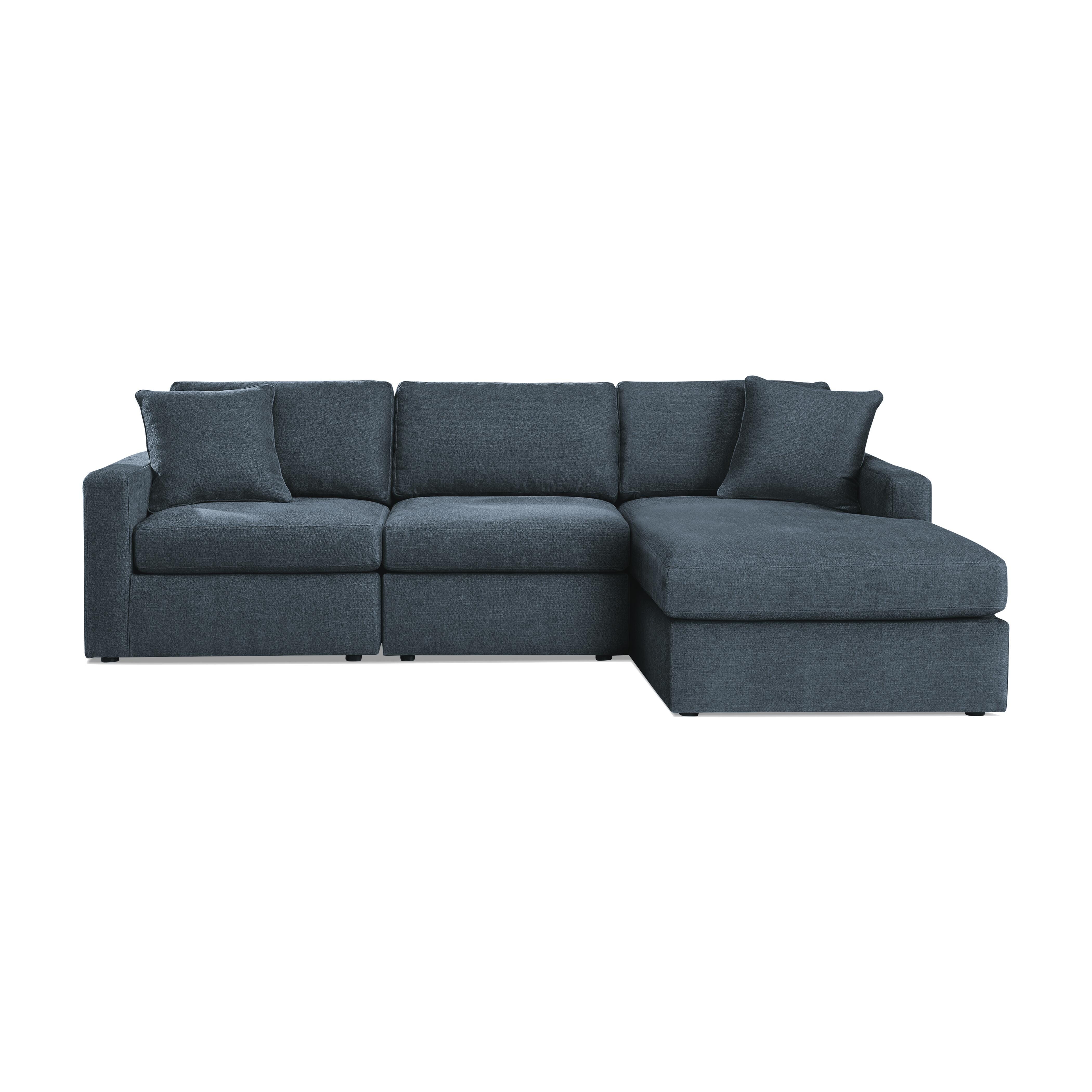 Modmax 3-Piece Sectional with Chaise, Ink, large