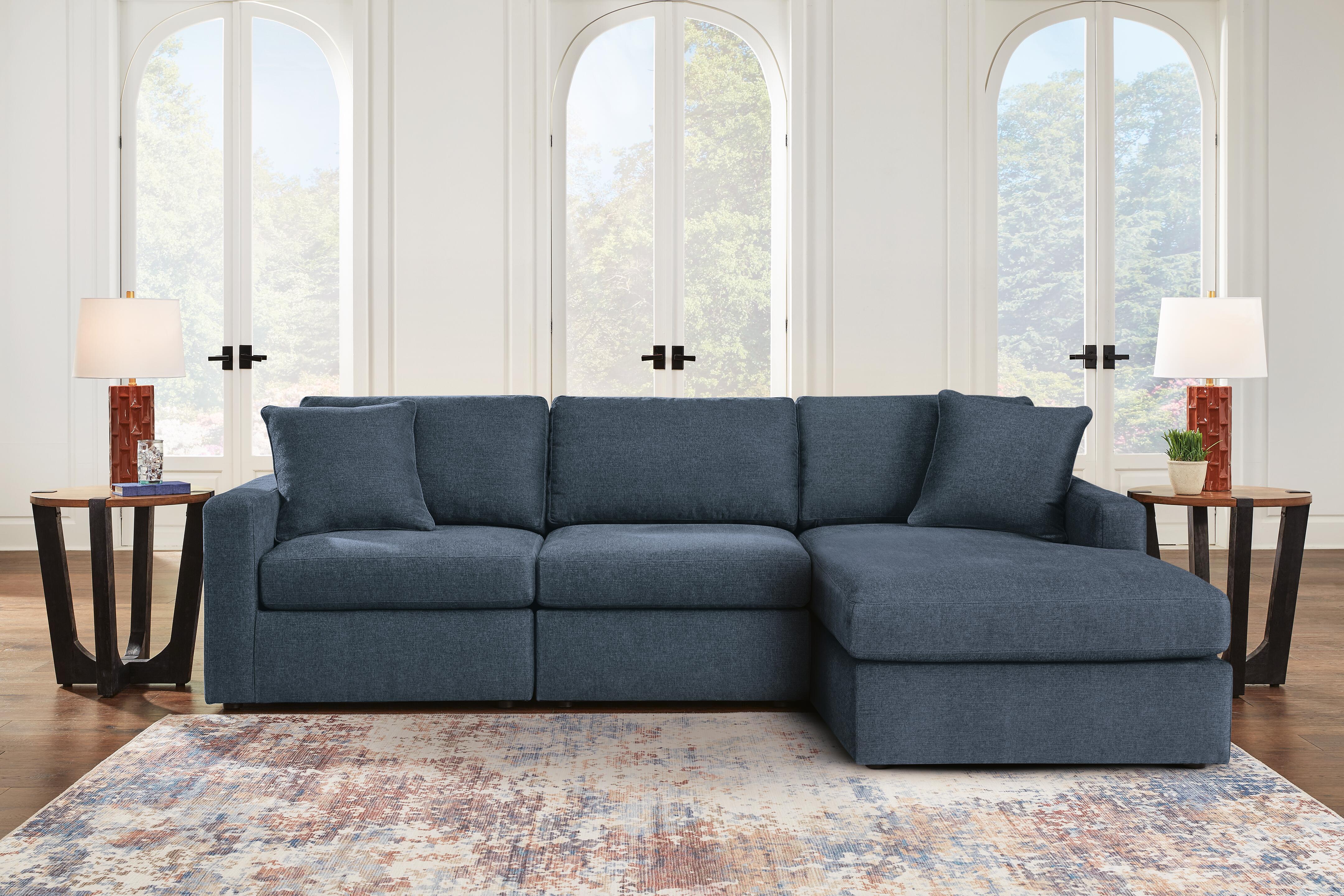 Modmax 3-Piece Sectional with Chaise, Ink, rollover