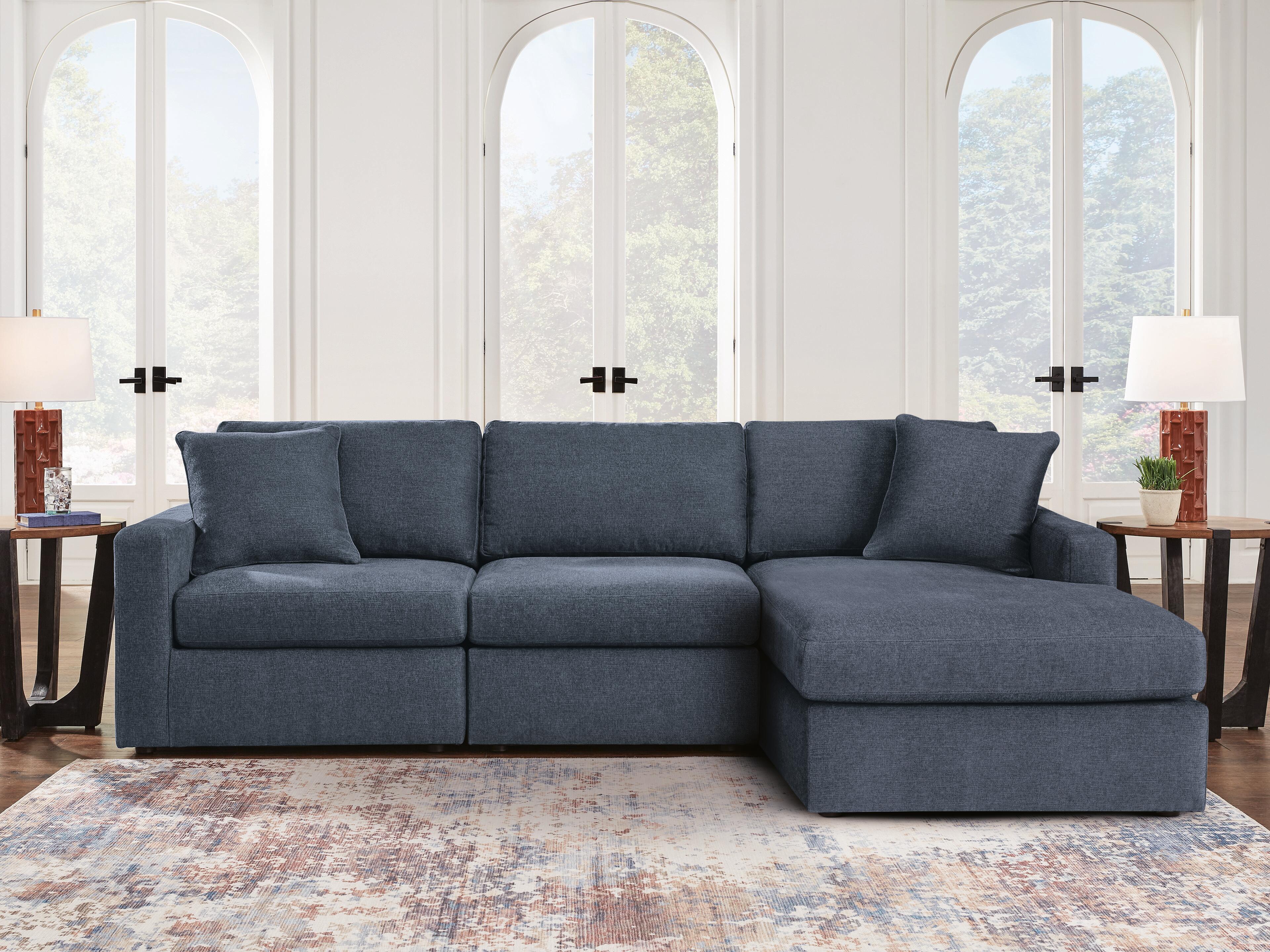 Modmax 3-Piece Sectional Sofa Storage Chaise, Ink, rollover
