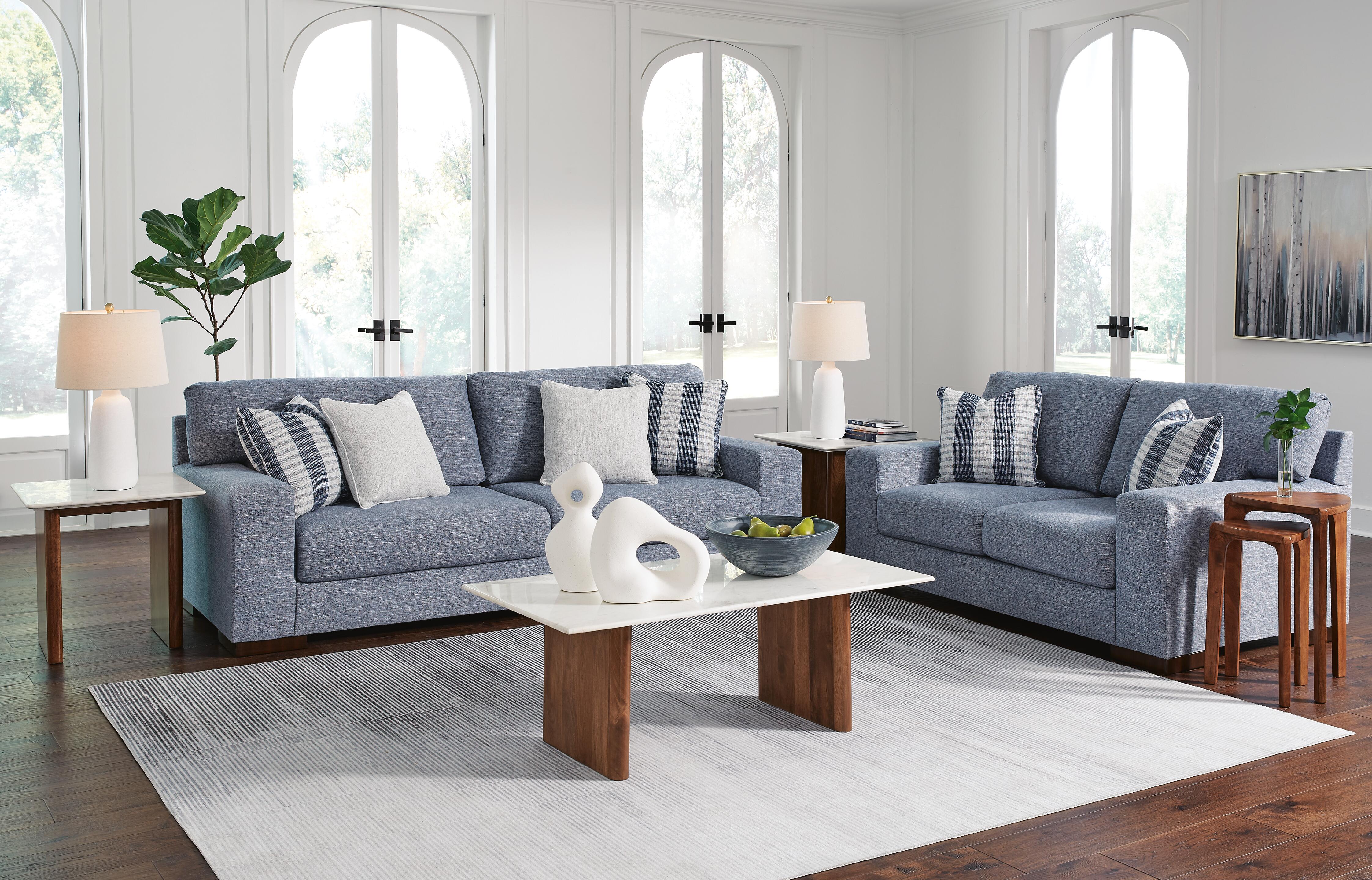 Belvoir Sofa and Loveseat, Denim, large