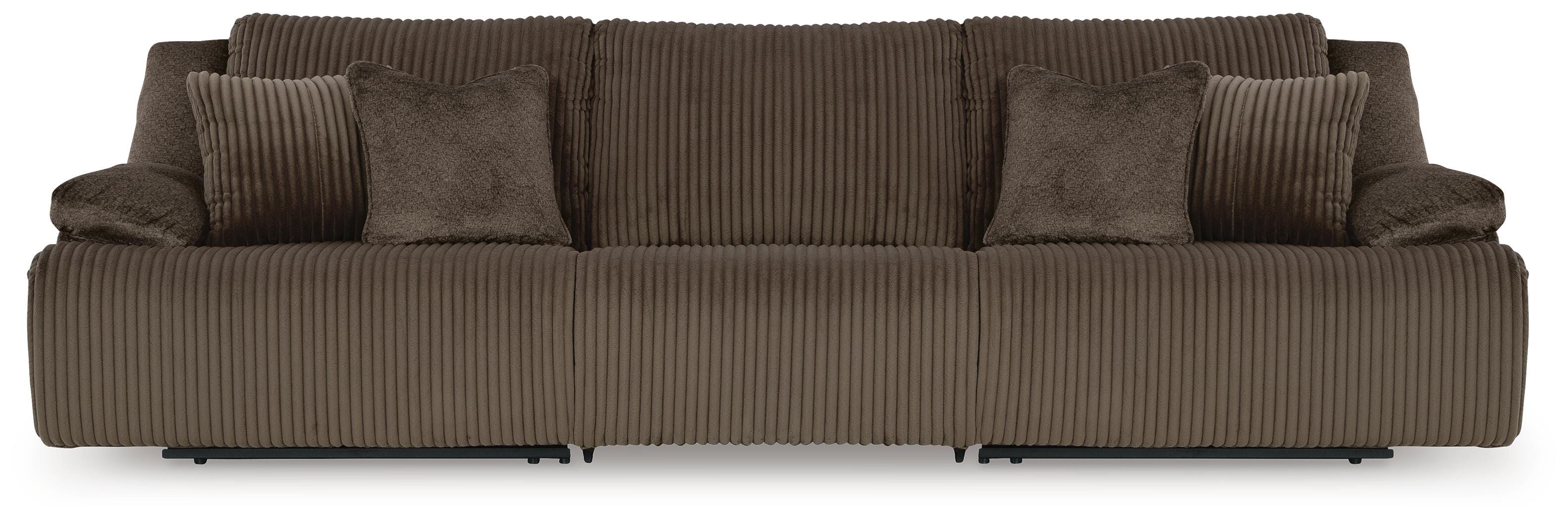 Top Tier 3-Piece Reclining Sectional Sofa, Chocolate, large