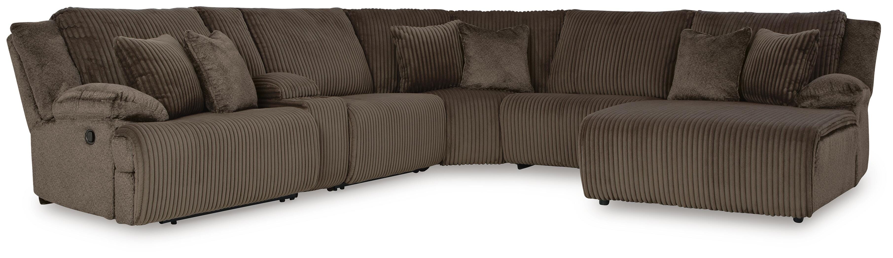 Top Tier 6-Piece Reclining Sectional with Chaise, Chocolate, large