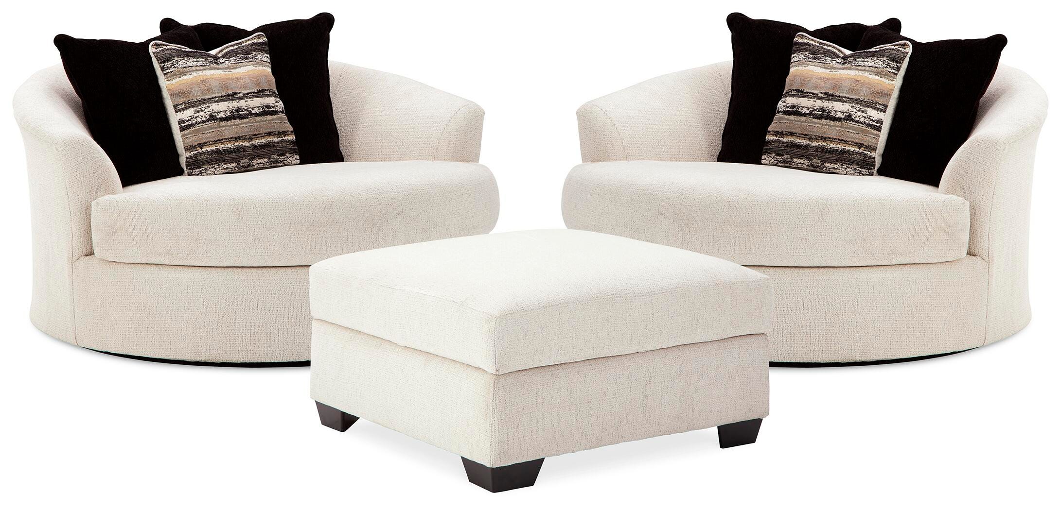 Cambri 2 Oversized Swivel Chairs and Ottoman - image 1