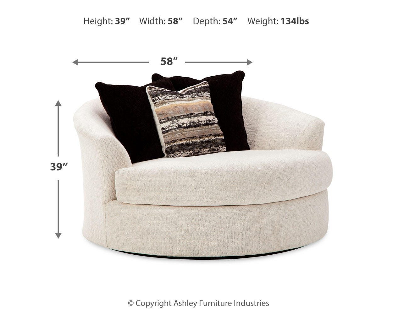 Cambri 2 Oversized Swivel Chairs and Ottoman - image 12