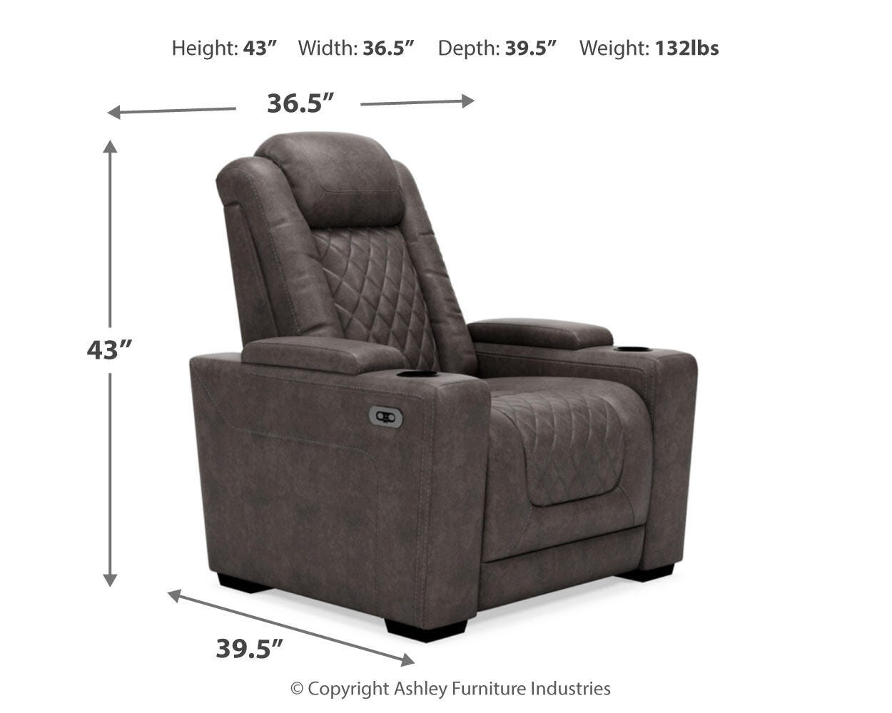 HyllMont Power Reclining Loveseat and Power Recliner - image 13