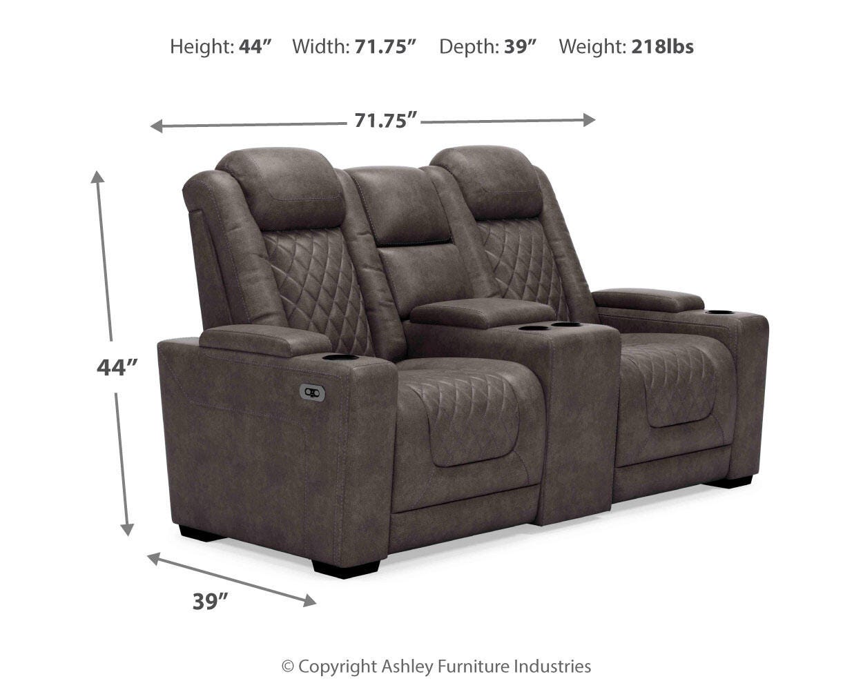 HyllMont Power Reclining Loveseat with Console - image 4