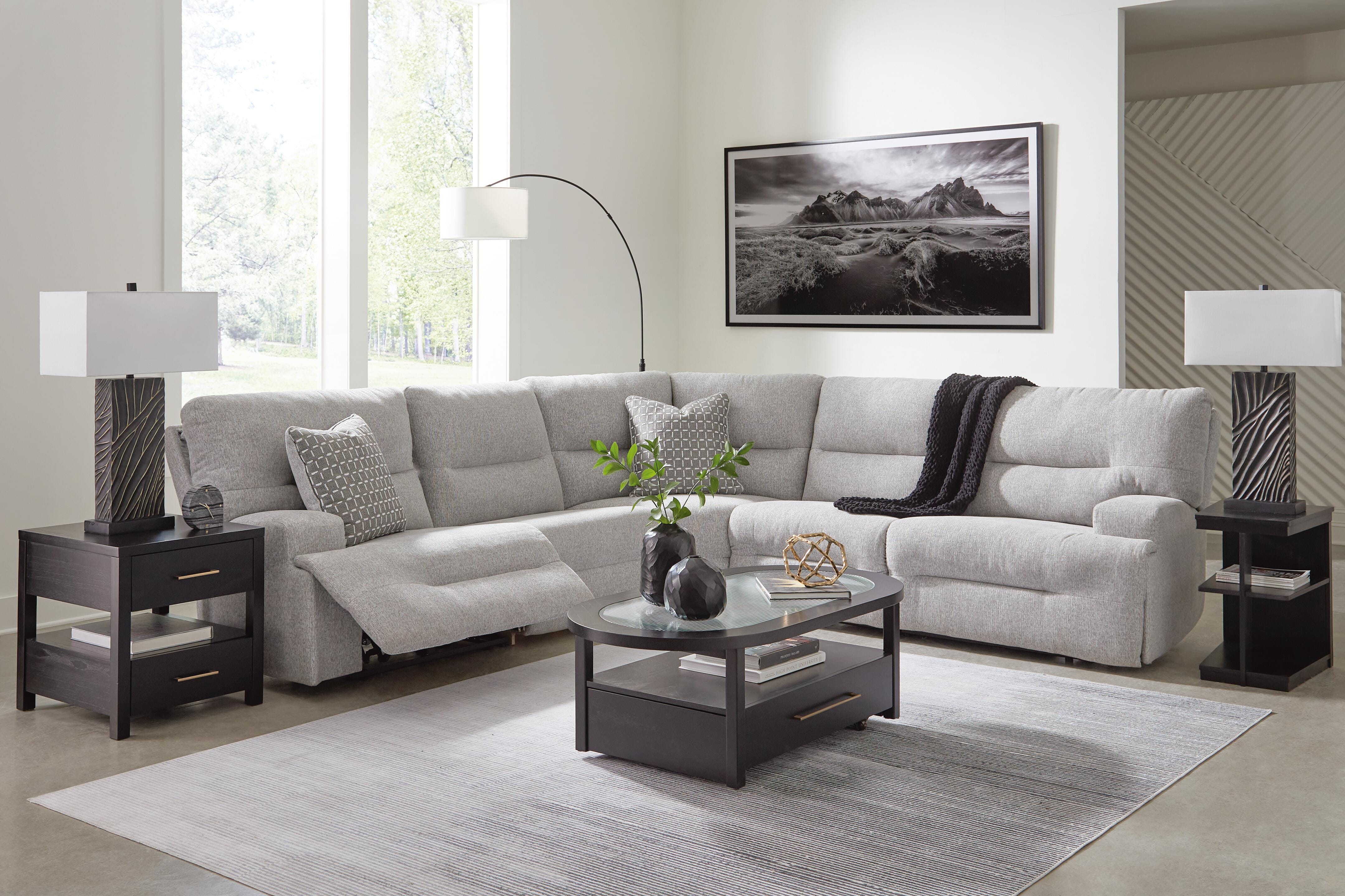 Acklen Place 5-Piece Power Reclining Sectional, Pewter, rollover