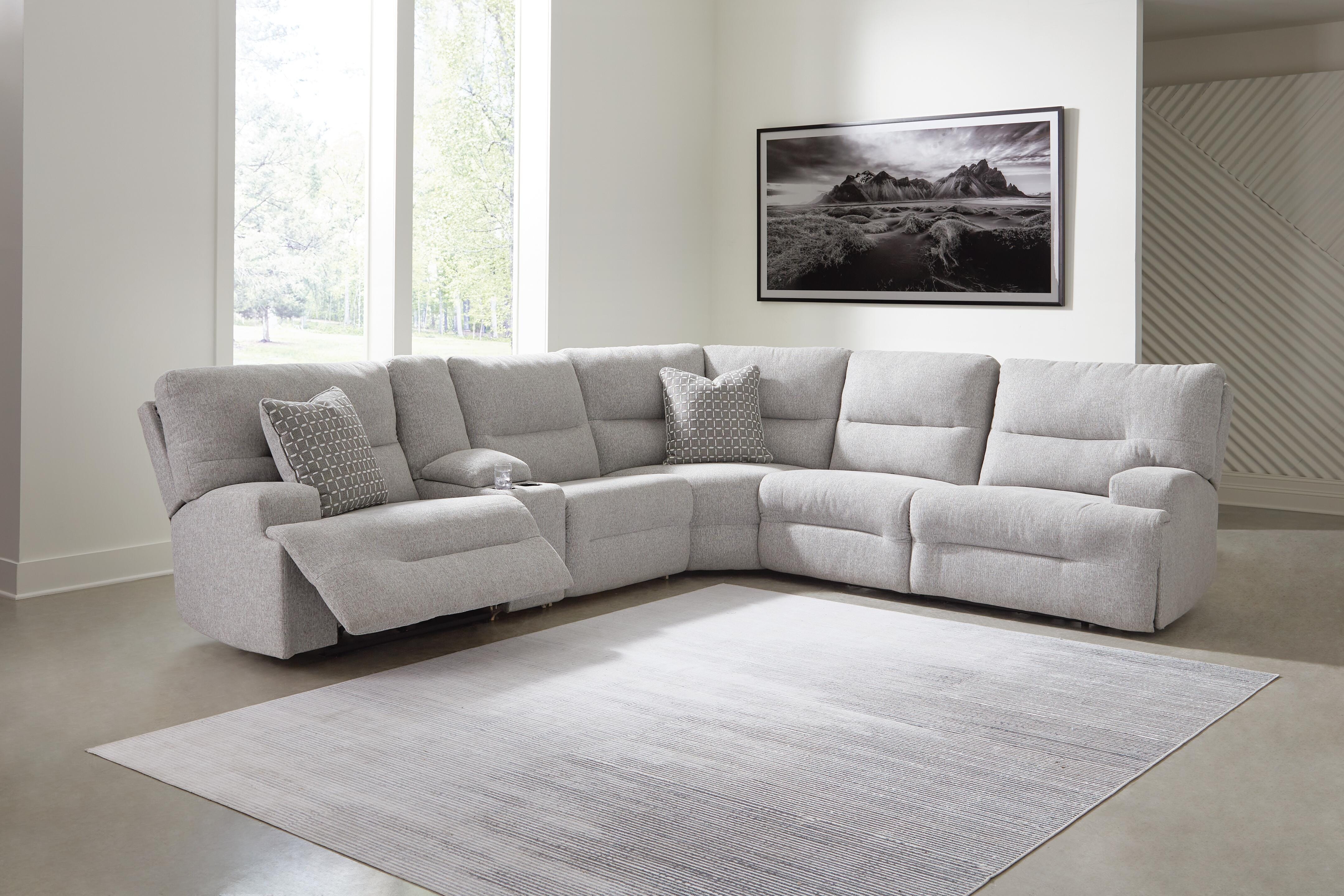 Acklen Place 6-Piece Power Reclining Sectional, Pewter, rollover