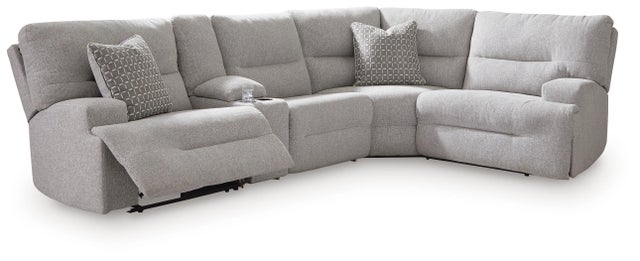 Acklen Place 5-Piece Next-Gen Nuvella™ Performance Fabric Dual Power Reclining Modular Sectional with Storage Console