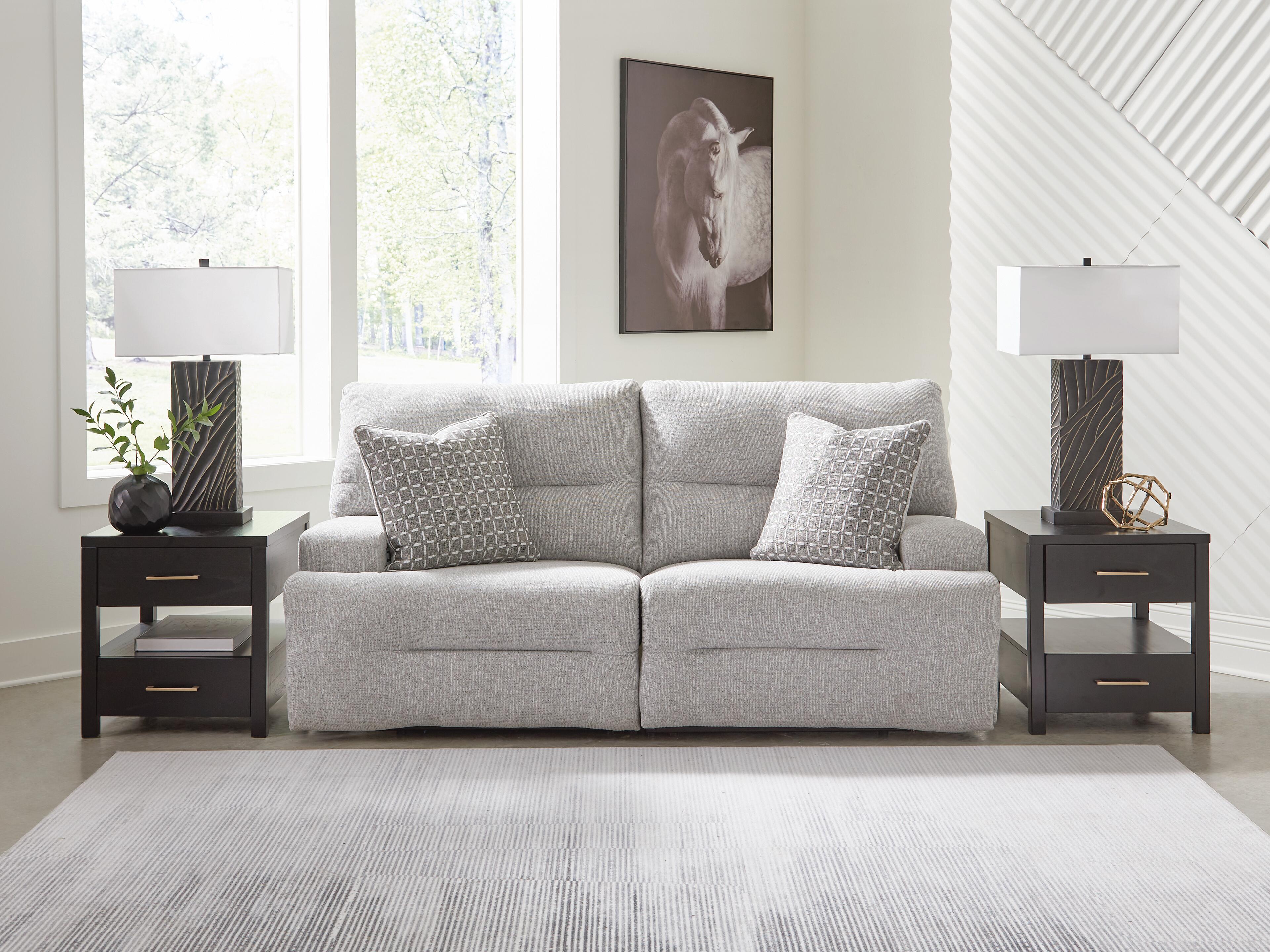 Acklen Place 2-Piece Power Reclining Sectional Loveseat, Pewter, rollover