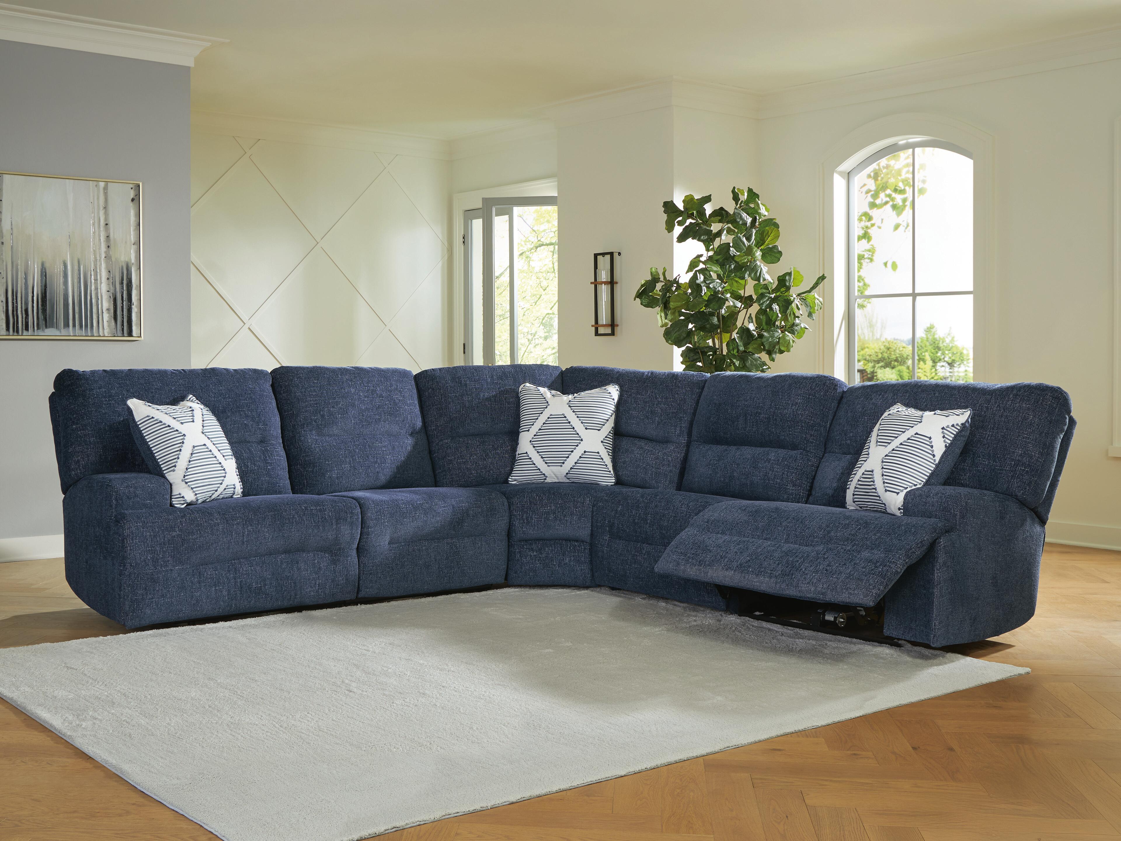 Acklen Place 5-Piece Power Reclining Sectional, Navy, rollover