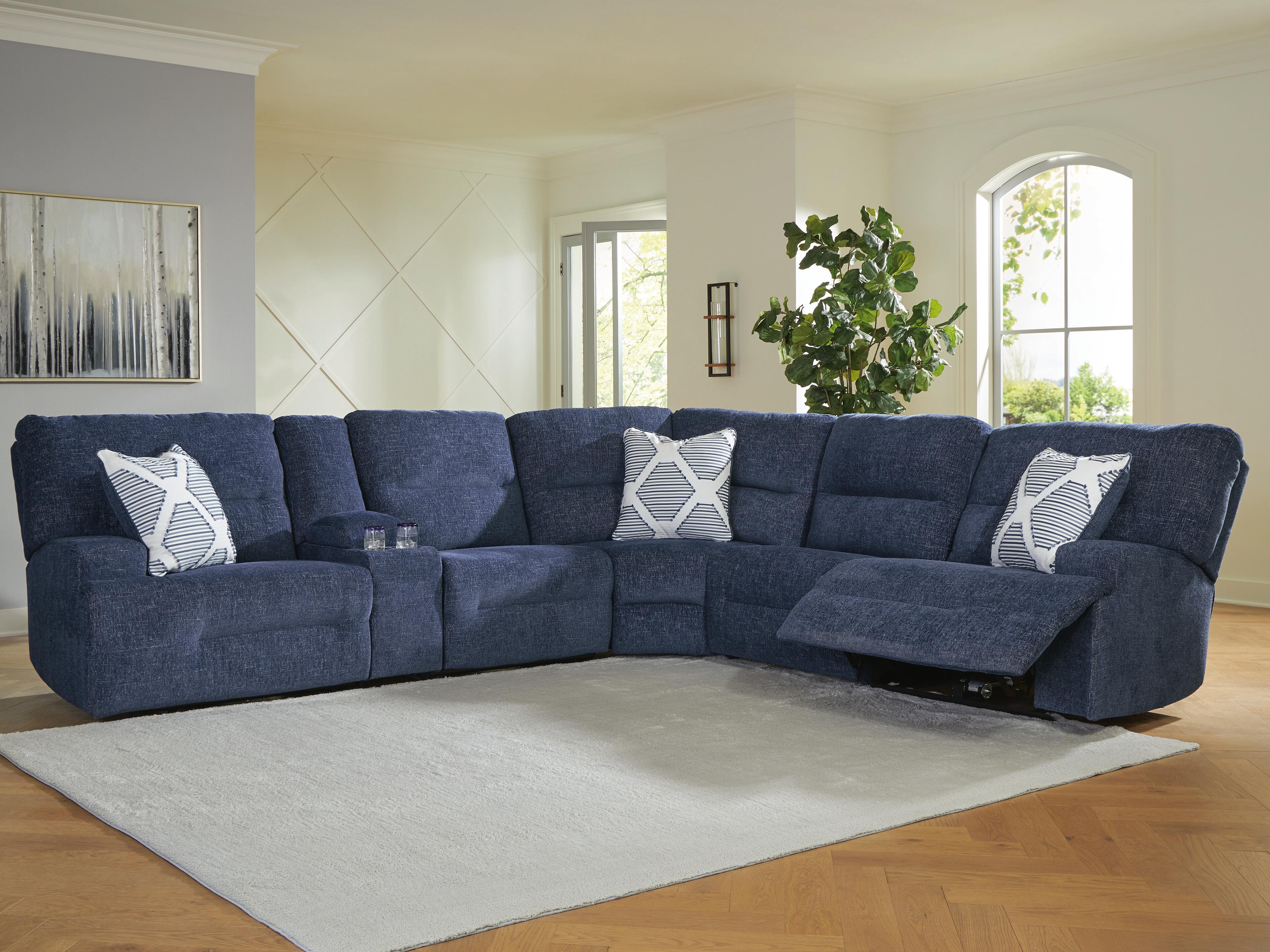 Acklen Place 6-Piece Power Reclining Sectional, Navy, rollover