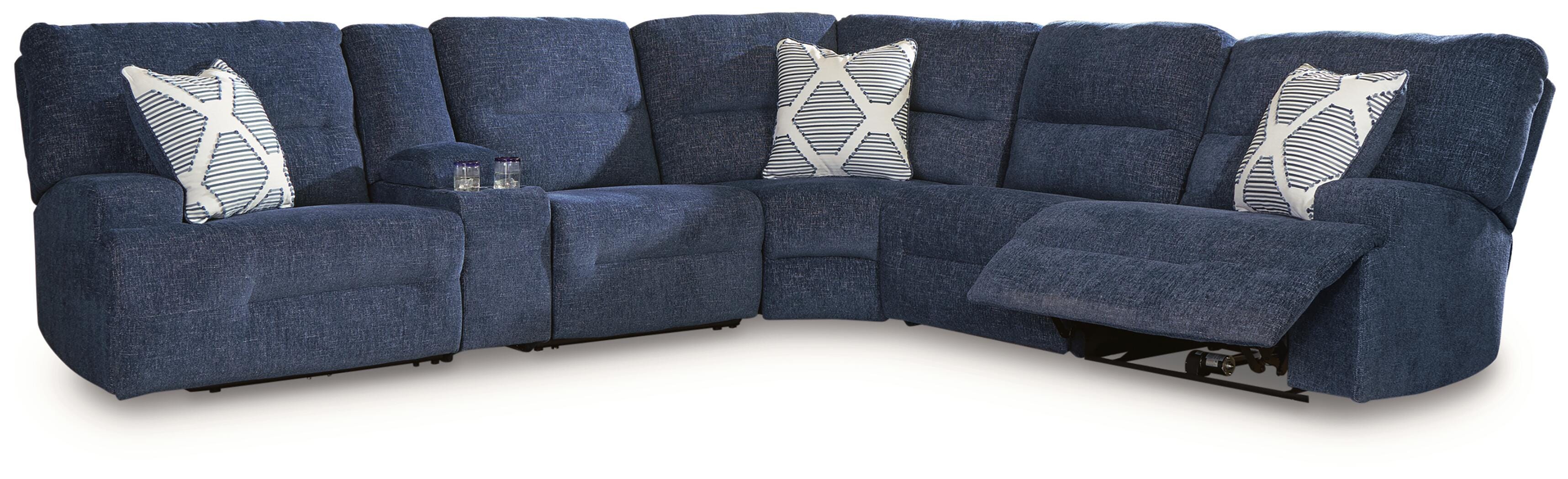 Acklen Place 6-Piece Power Reclining Sectional, Navy, large