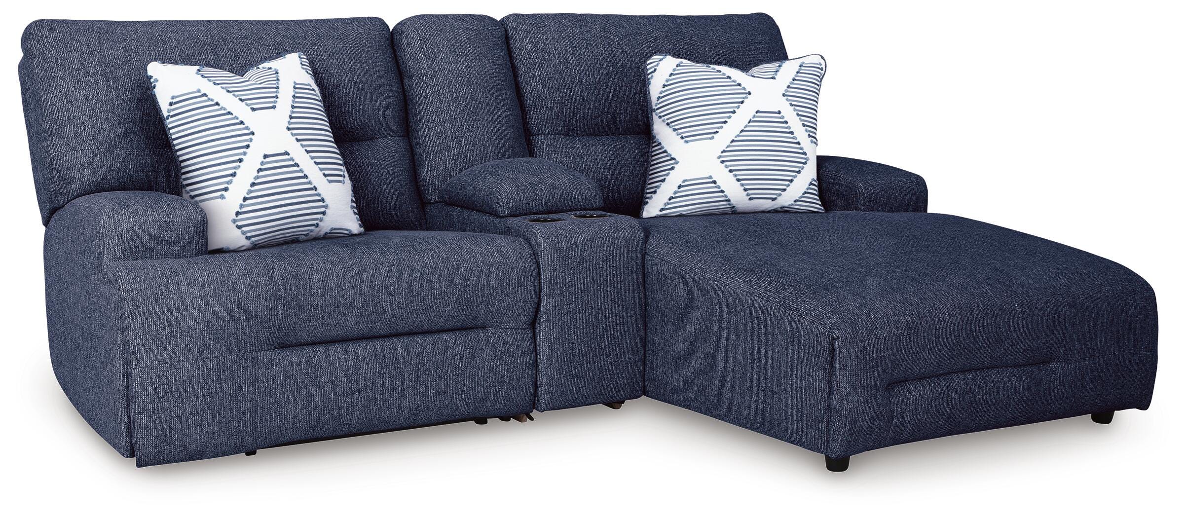 Acklen Place 3-Piece Power Reclining Sectional Sofa with Chaise, Navy, large