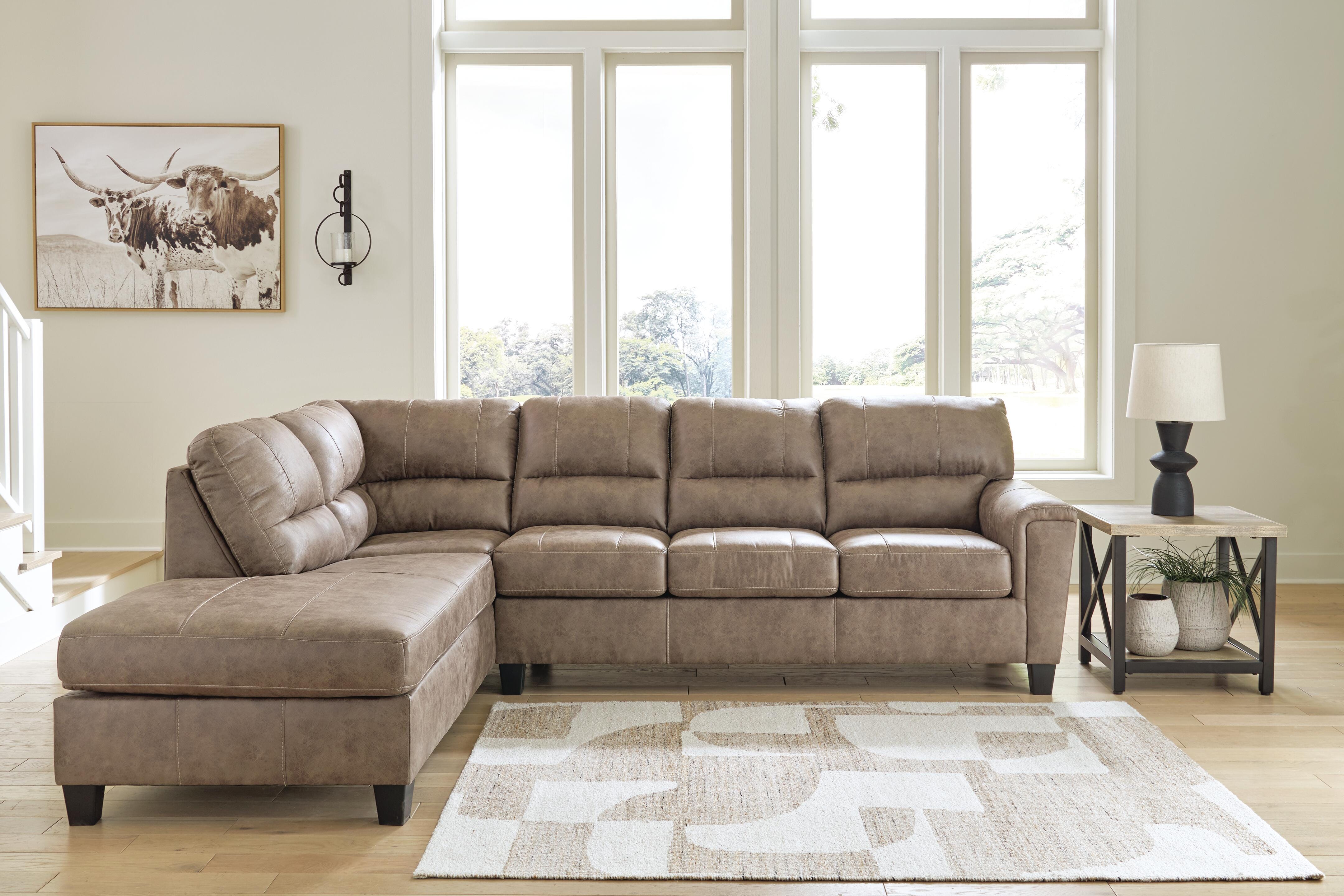 Navi 2-Piece Sectional Sofa Chaise, Fossil, large