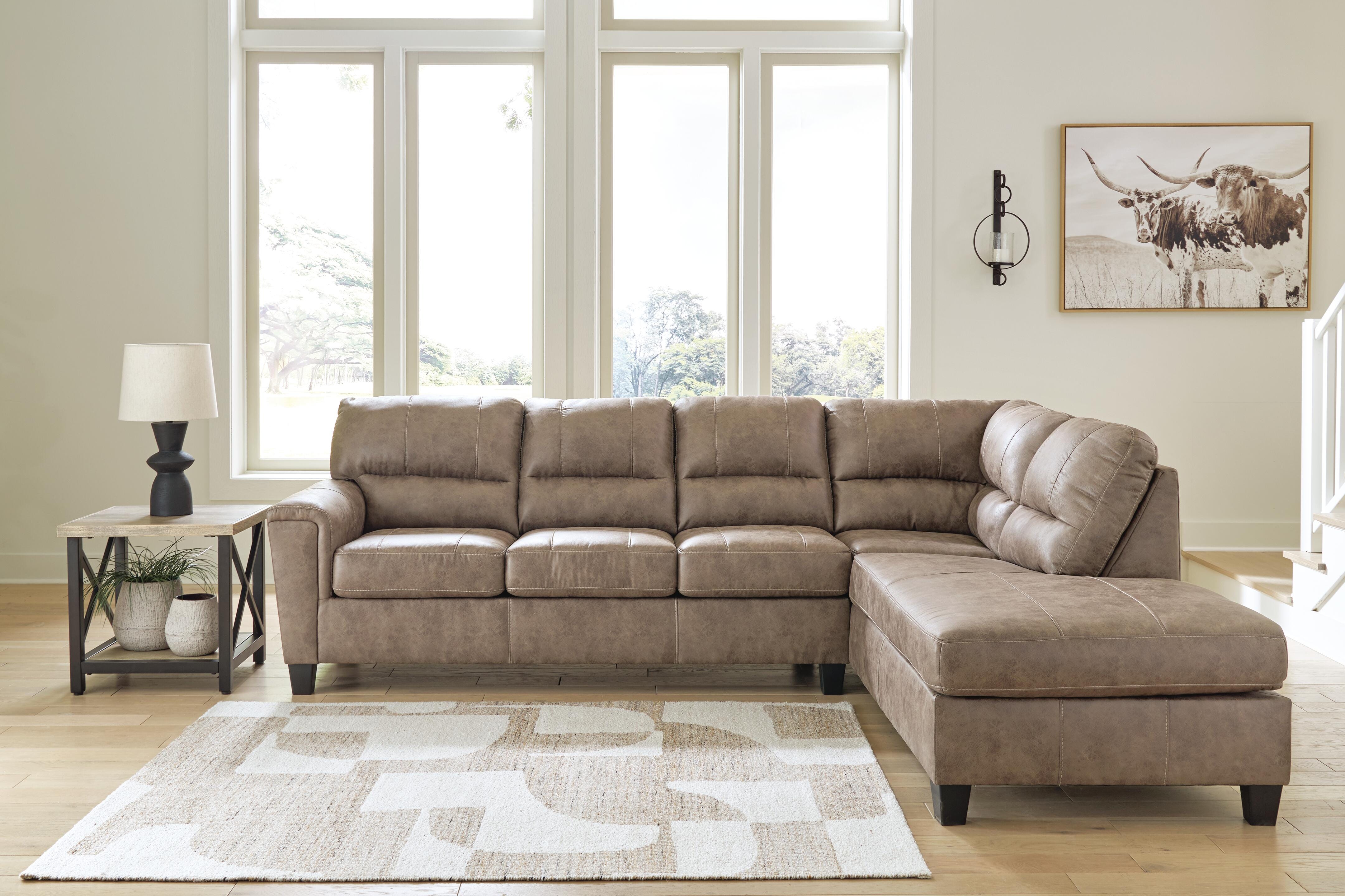 Navi 2-Piece Sectional Sofa Chaise, Fossil, large